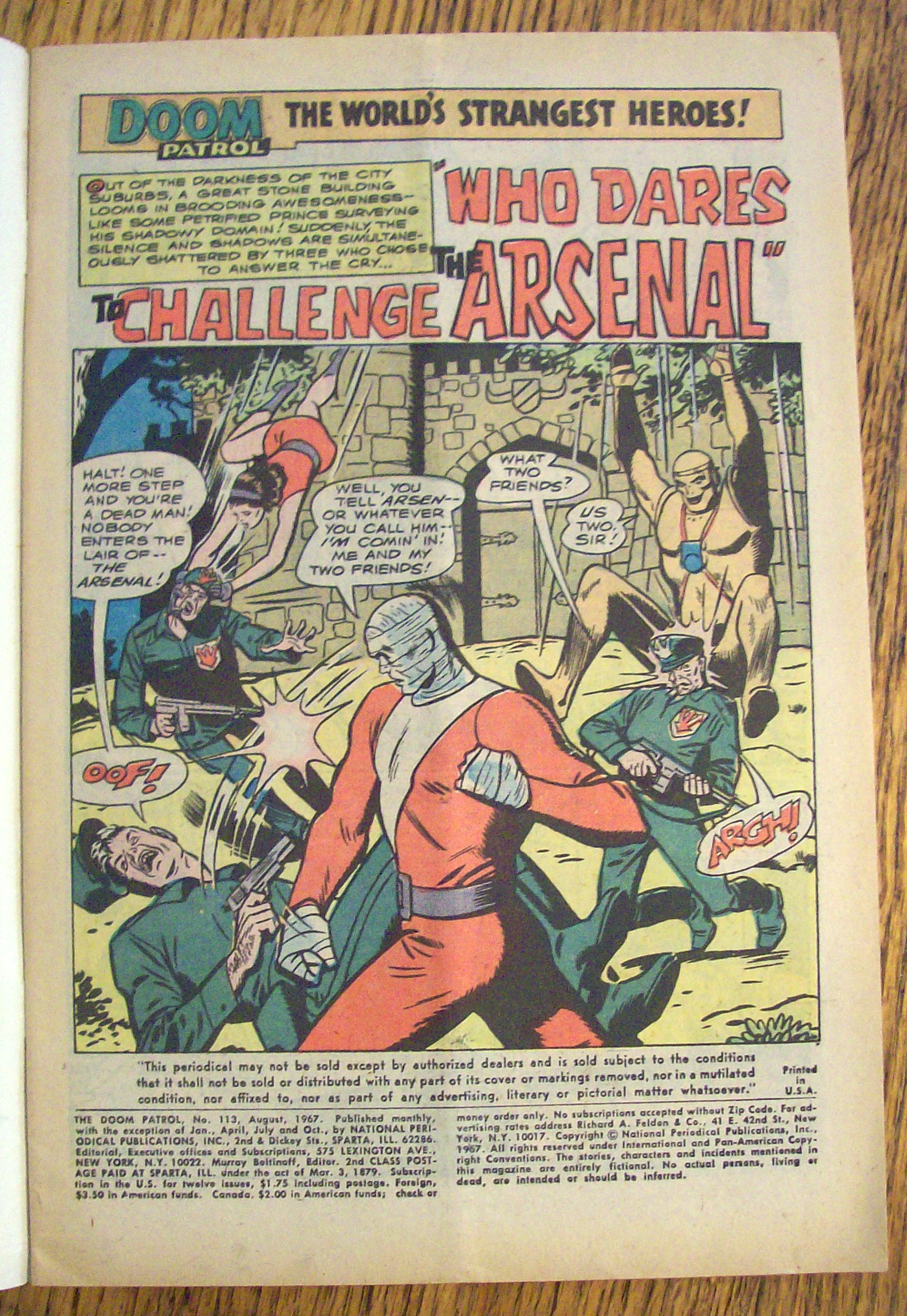 The Doom Patrol Comic #113-August 1967