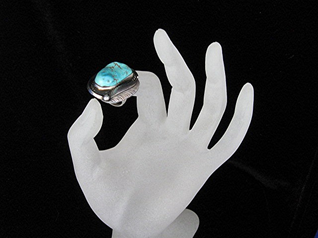Native American Sterling Silver Turquoise Ring 70s