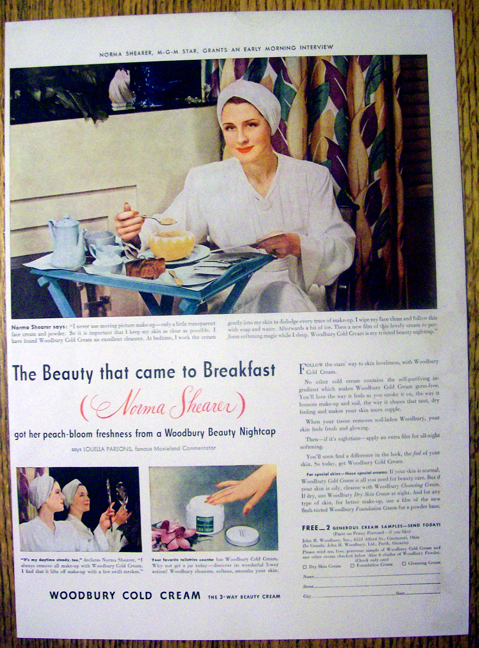 1941 Woodbury Cold Cream with Norma Shearer