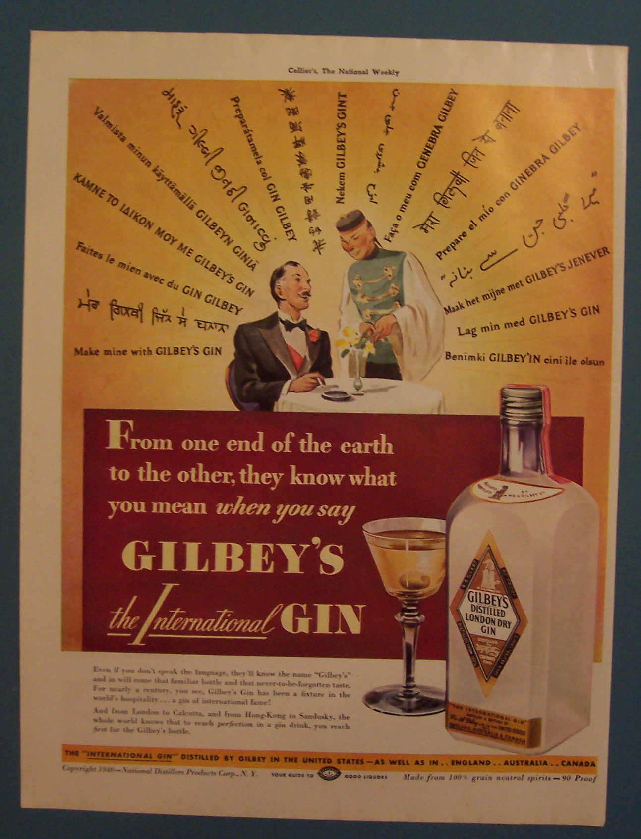 1940  Gilbey's Gin