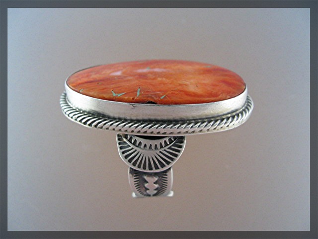 Ring Orange Spiny Oyster Sterling Silver JOE TENORIO