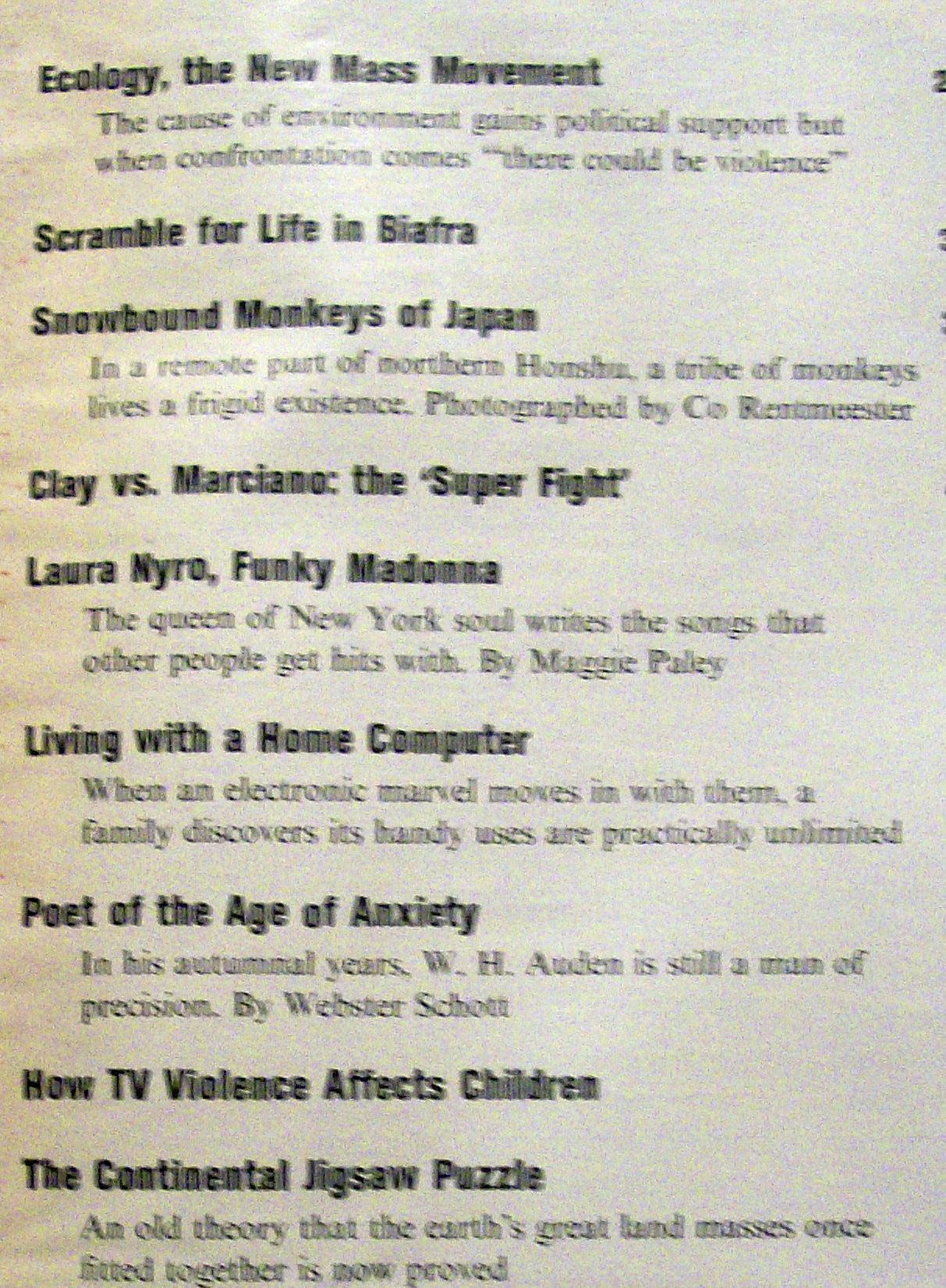 Life Magazine - January 30, 1970 - Snow Monkey