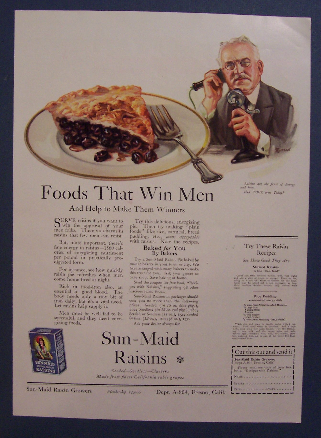Vintage Ad: 1923 Sun-Maid Raisins