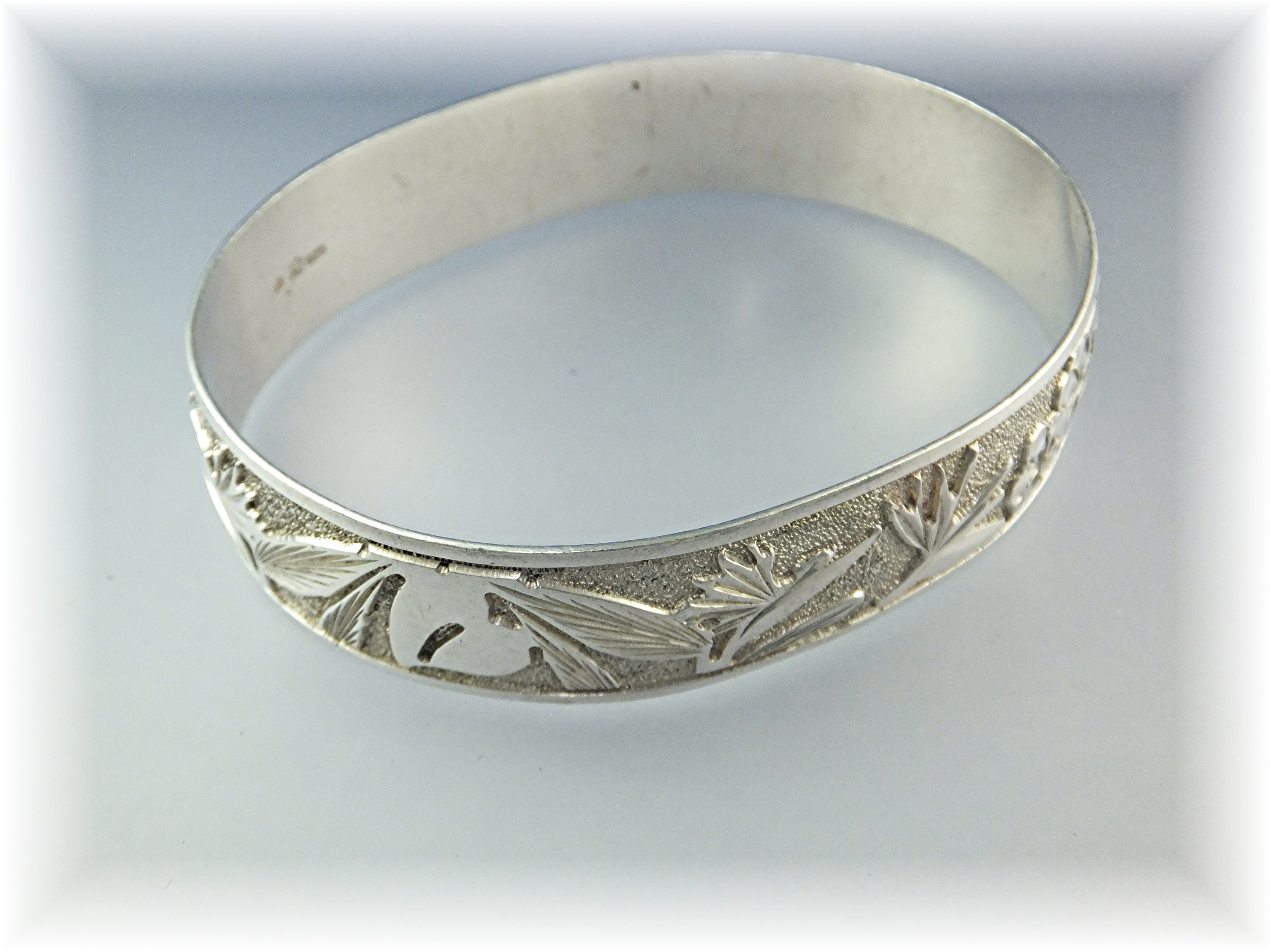 Sterling Silver Bird Of Paradise Hawaii Bangle