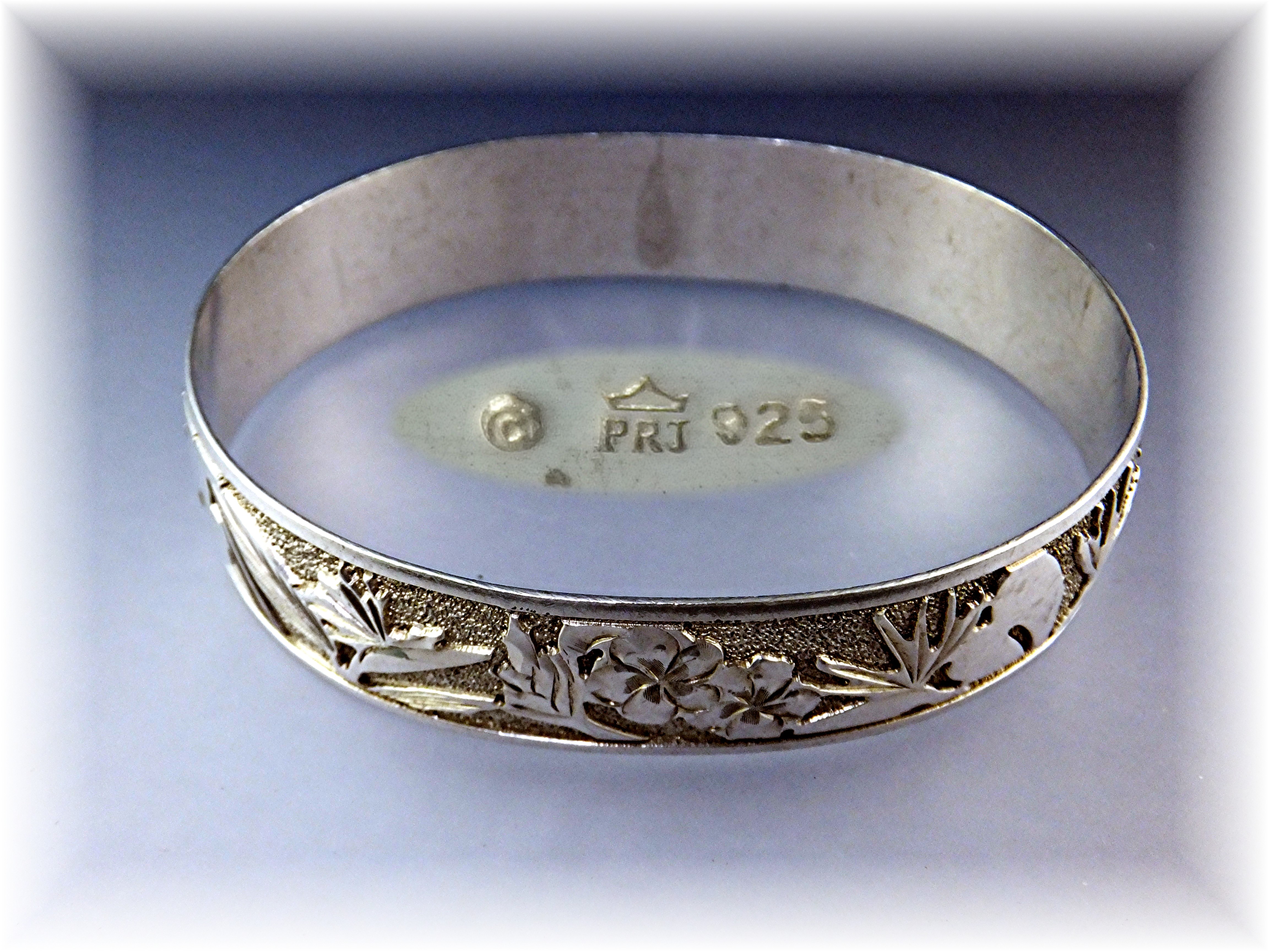 Sterling Silver Bird Of Paradise Hawaii Bangle