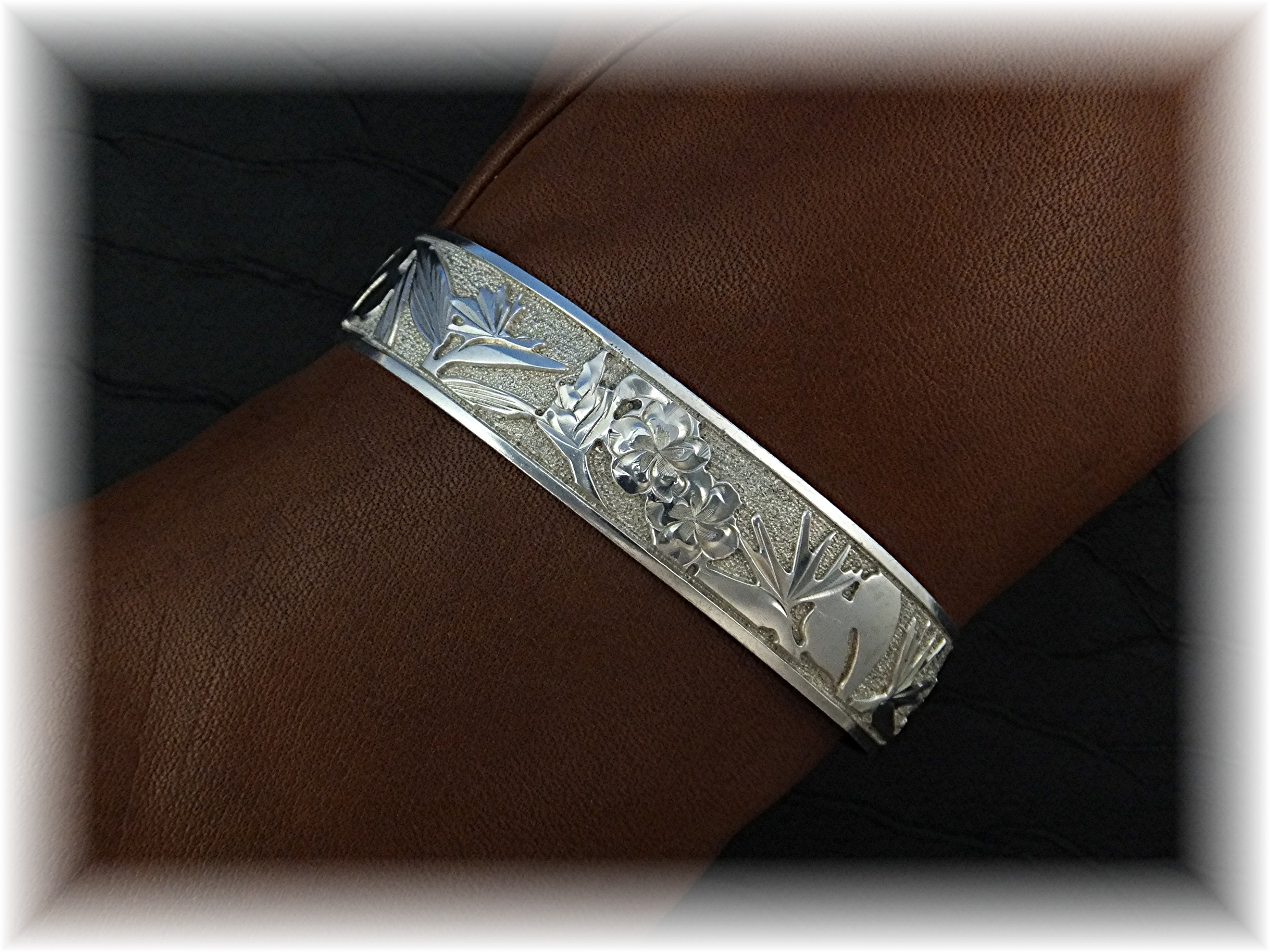 Sterling Silver Bird Of Paradise Hawaii Bangle