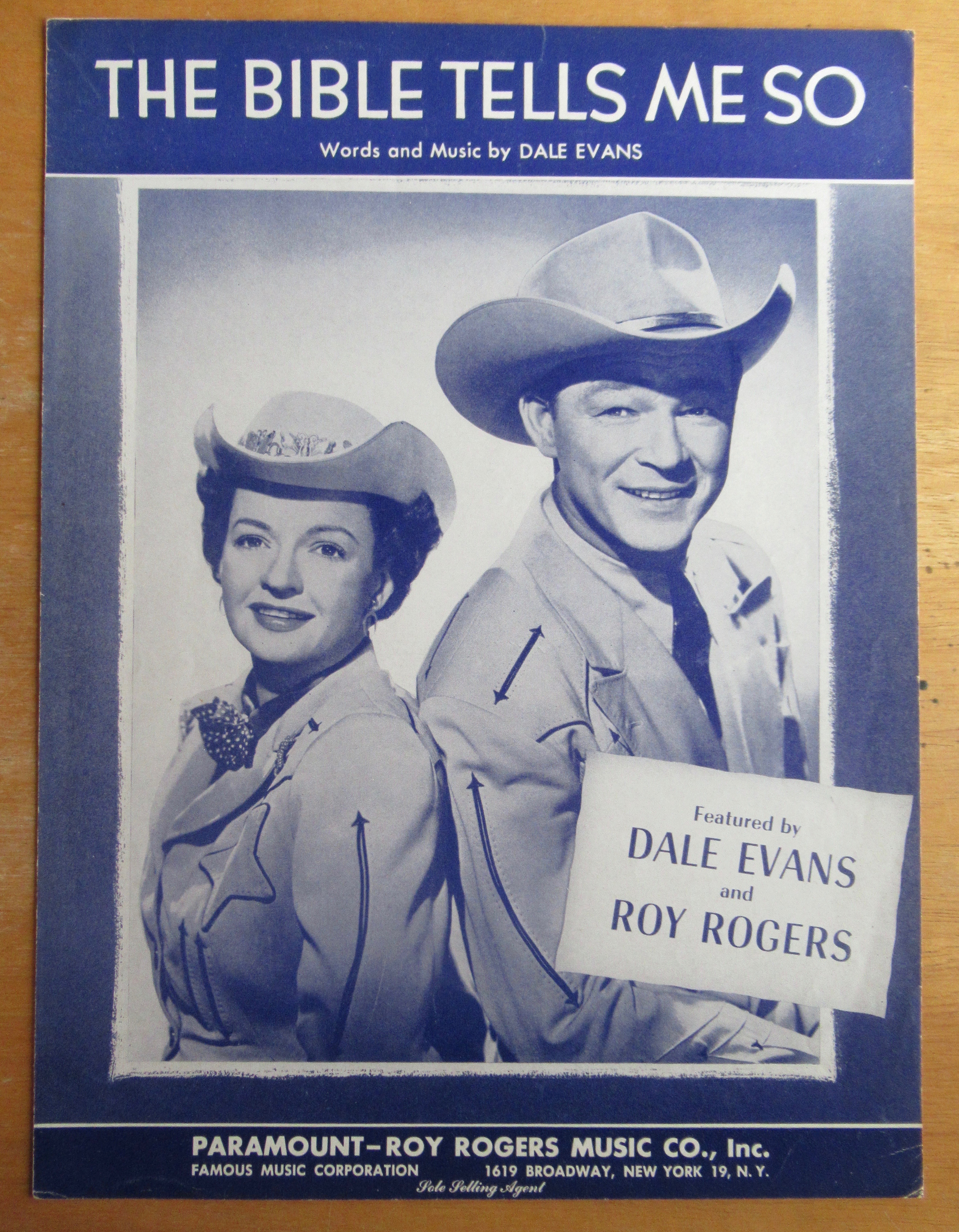 1955 The Bible Tells Me So Sheet Music (Dale & Roy)