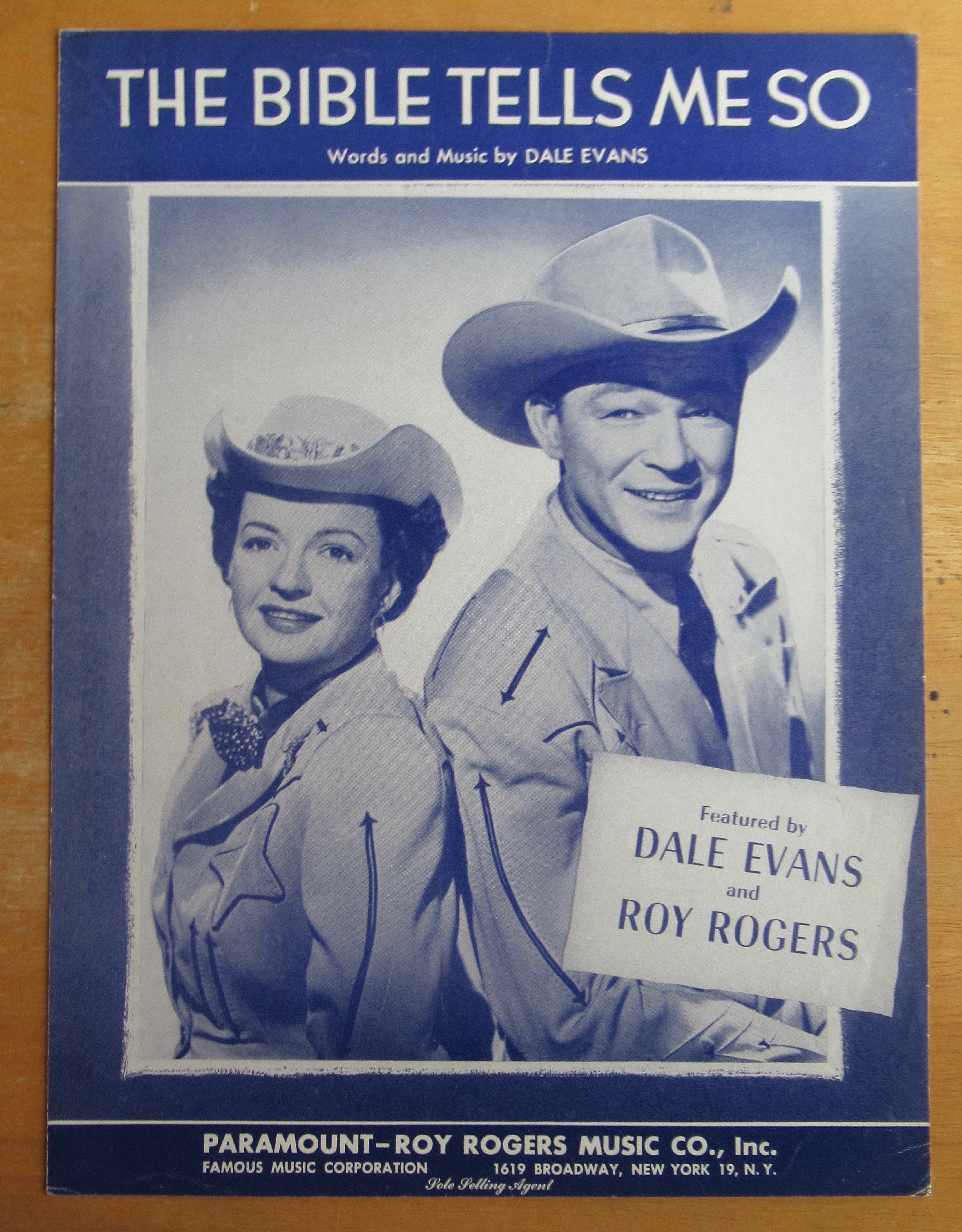 1955 The Bible Tells Me So Sheet Music (Dale & Roy)
