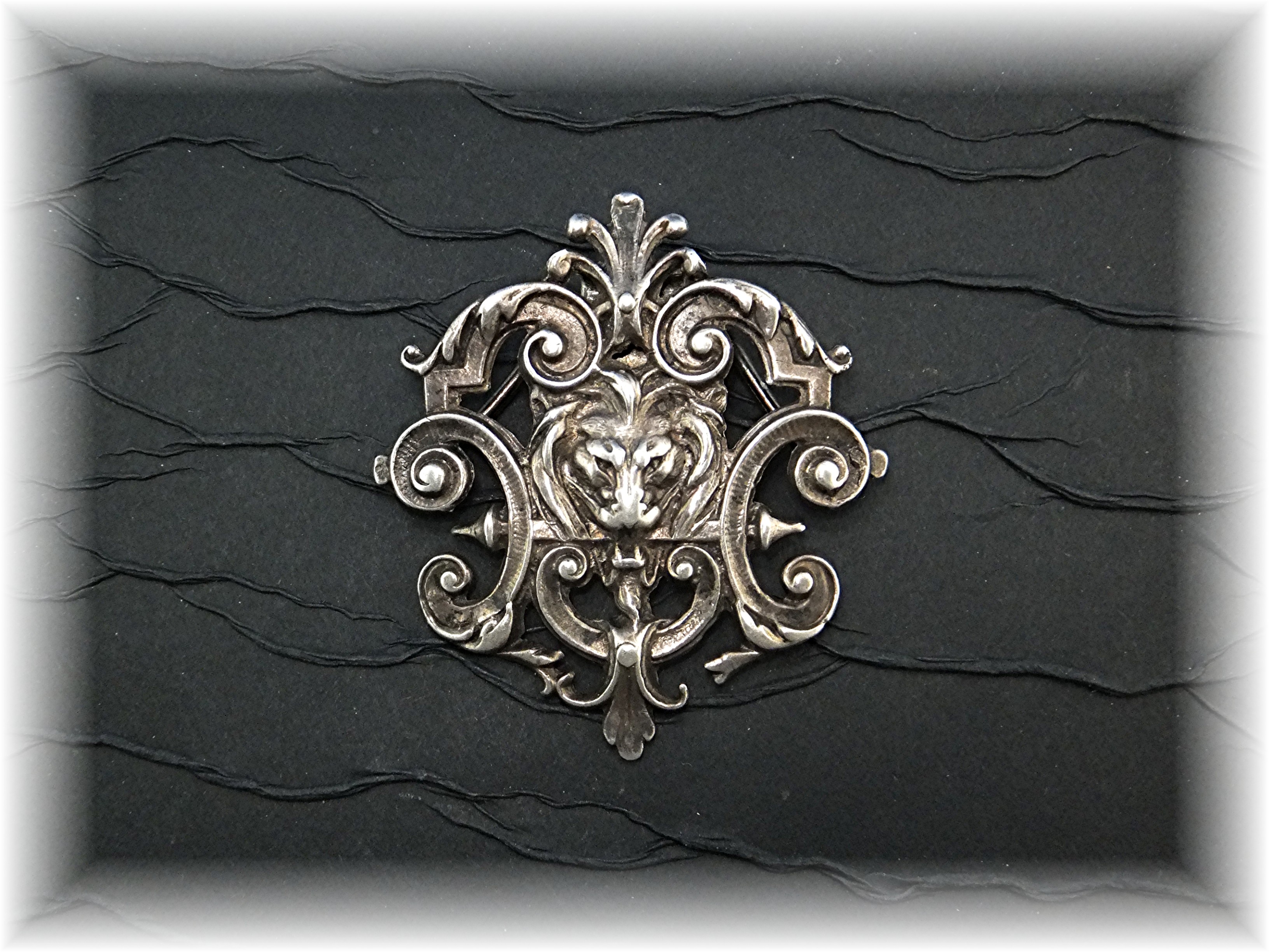 Pendant Sterling Silver Antique Scrolls Gargoyle