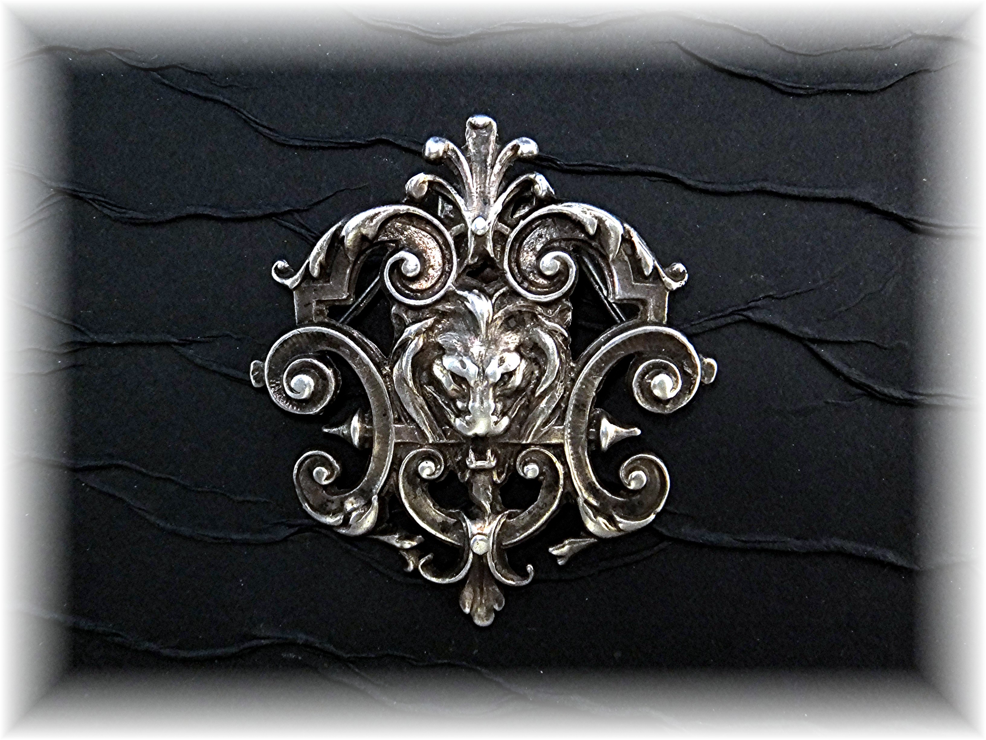 Pendant Sterling Silver Antique Scrolls Gargoyle