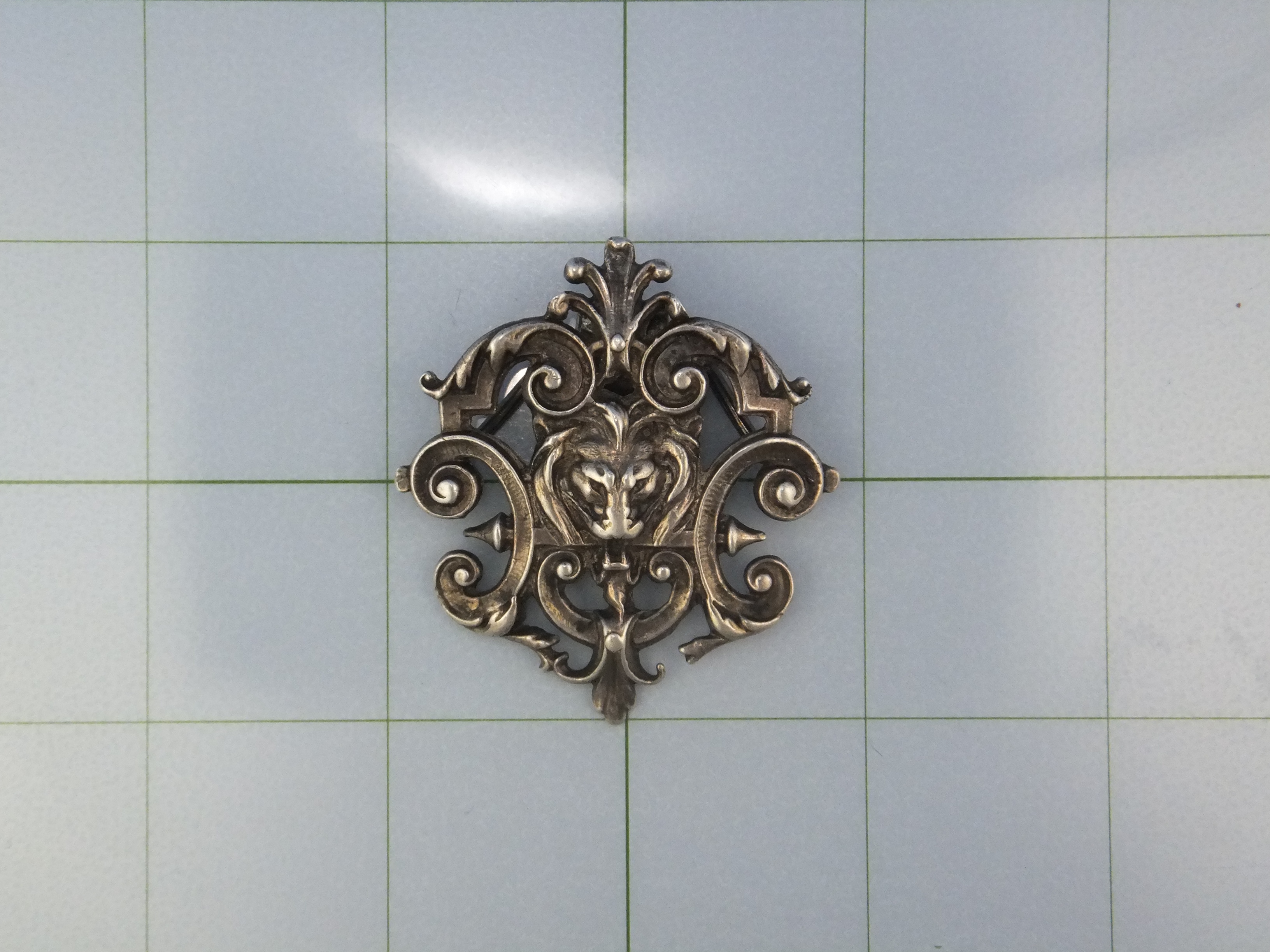 Pendant Sterling Silver Antique Scrolls Gargoyle