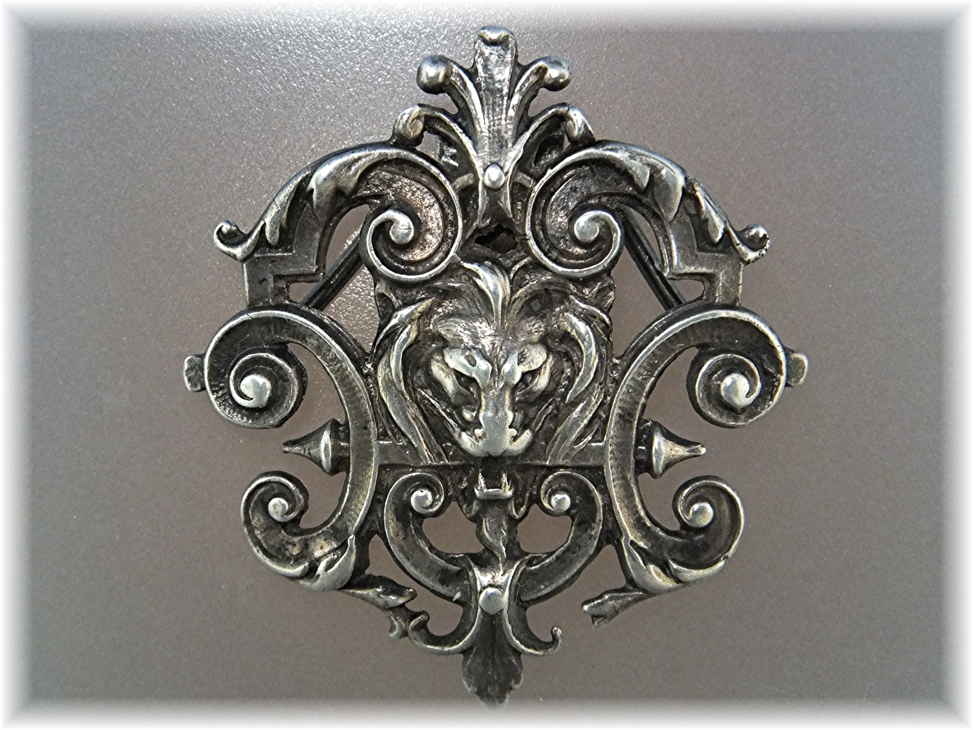Pendant Sterling Silver Antique Scrolls Gargoyle