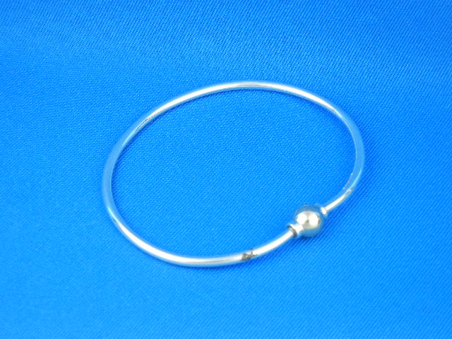 14K Gold Bead  Sterling Silver Bracelet 14K 925  H