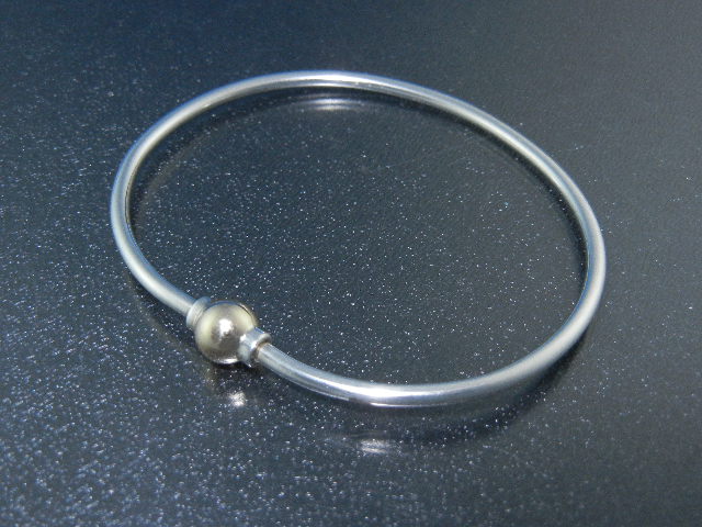 14K Gold Bead Sterling Silver Bracelet 14K 925 H