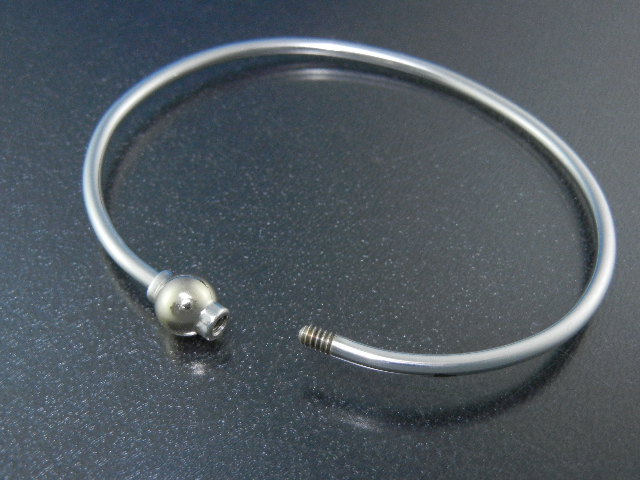 14K Gold Bead  Sterling Silver Bracelet 14K 925  H