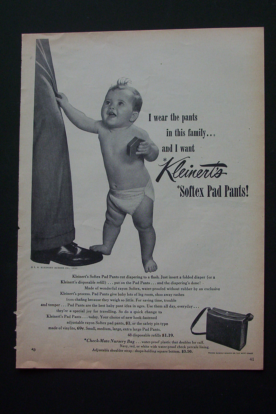 1950 Kleinert's Softex Pad Pants w/ Baby Holding Pants