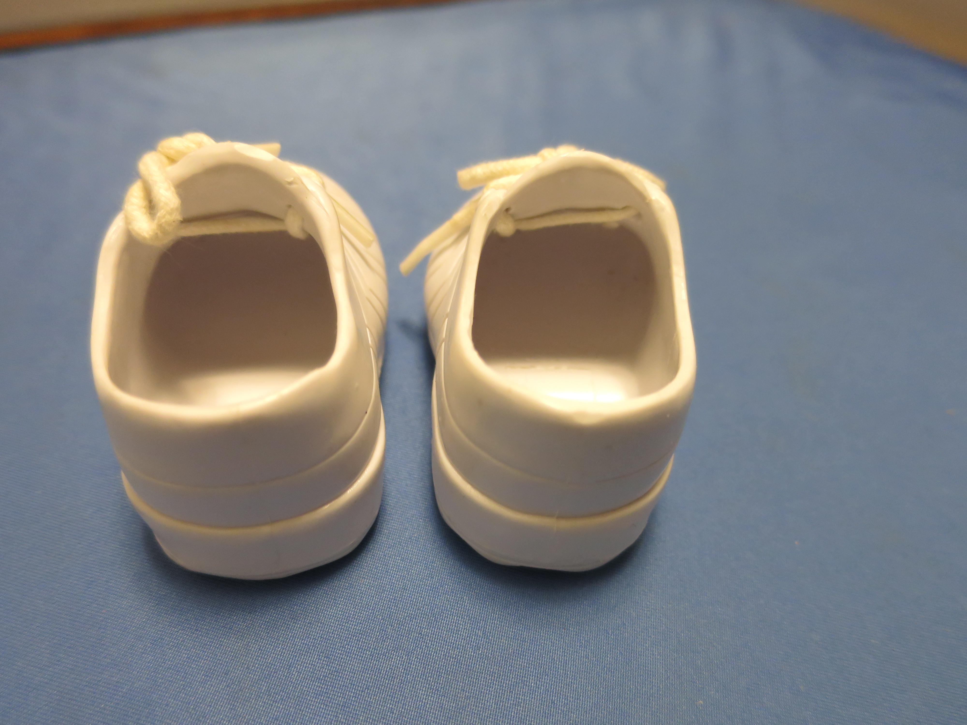 Doll Shoes White Rubber tie heels