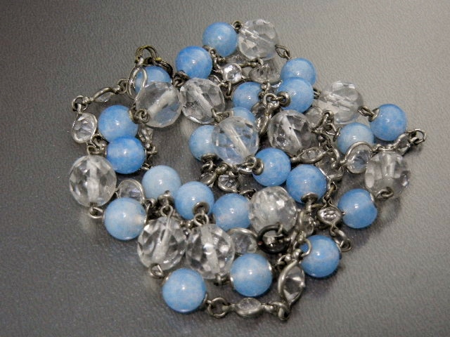 Crystal Silver Glass Beads Necklace