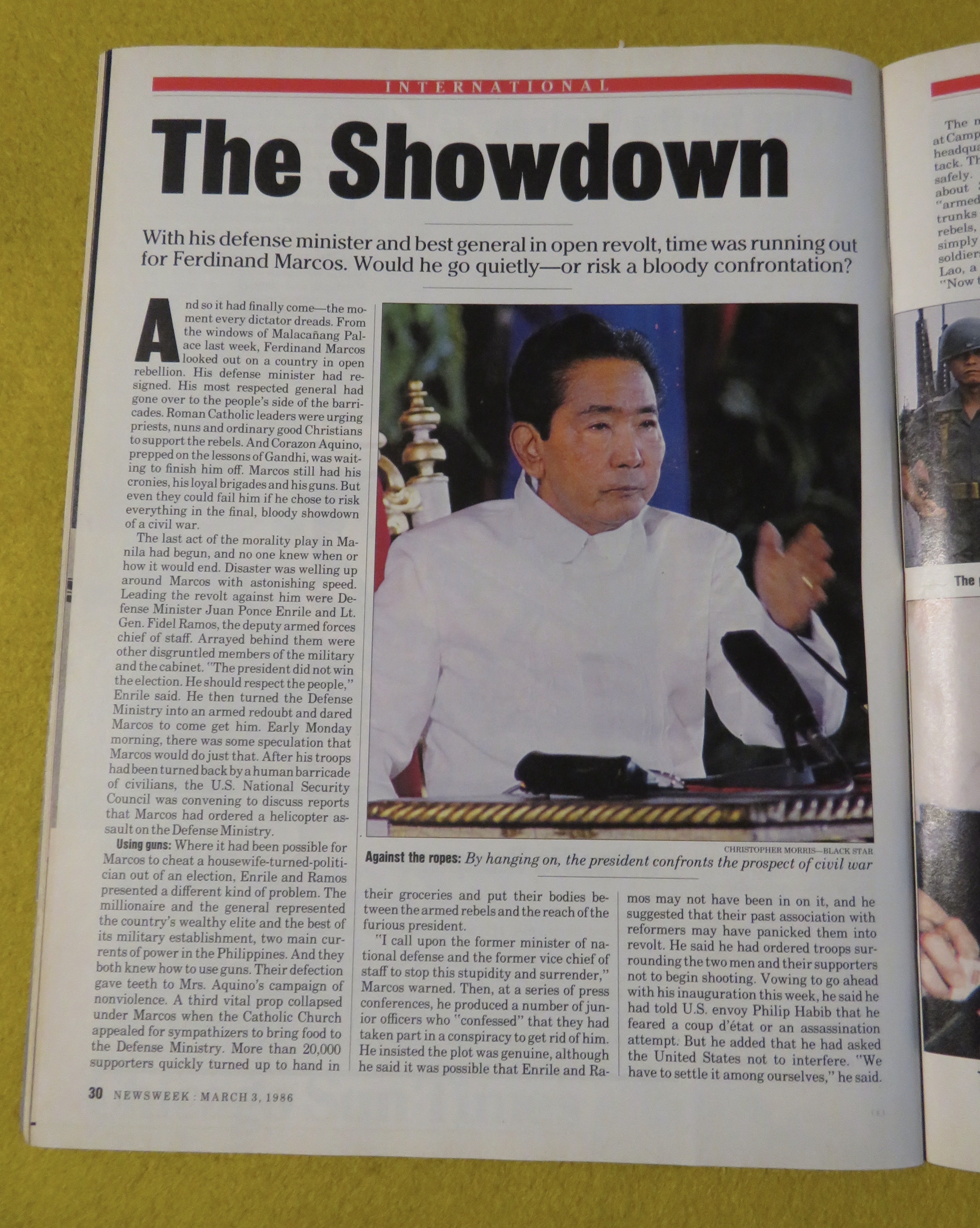 Newsweek Magazine - March 3, 1986 - Showdown