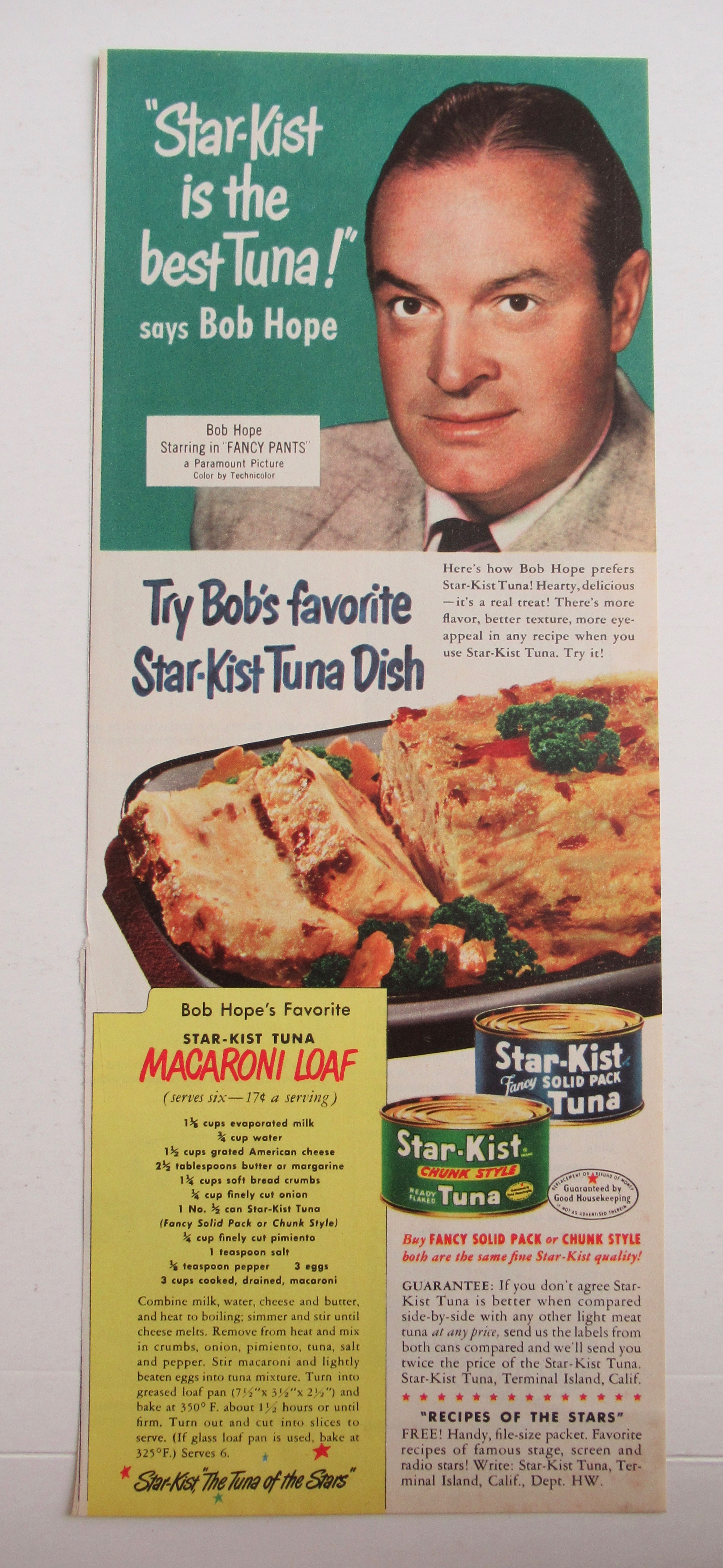1950 Star Kist Tuna with Television Star Bob Hope