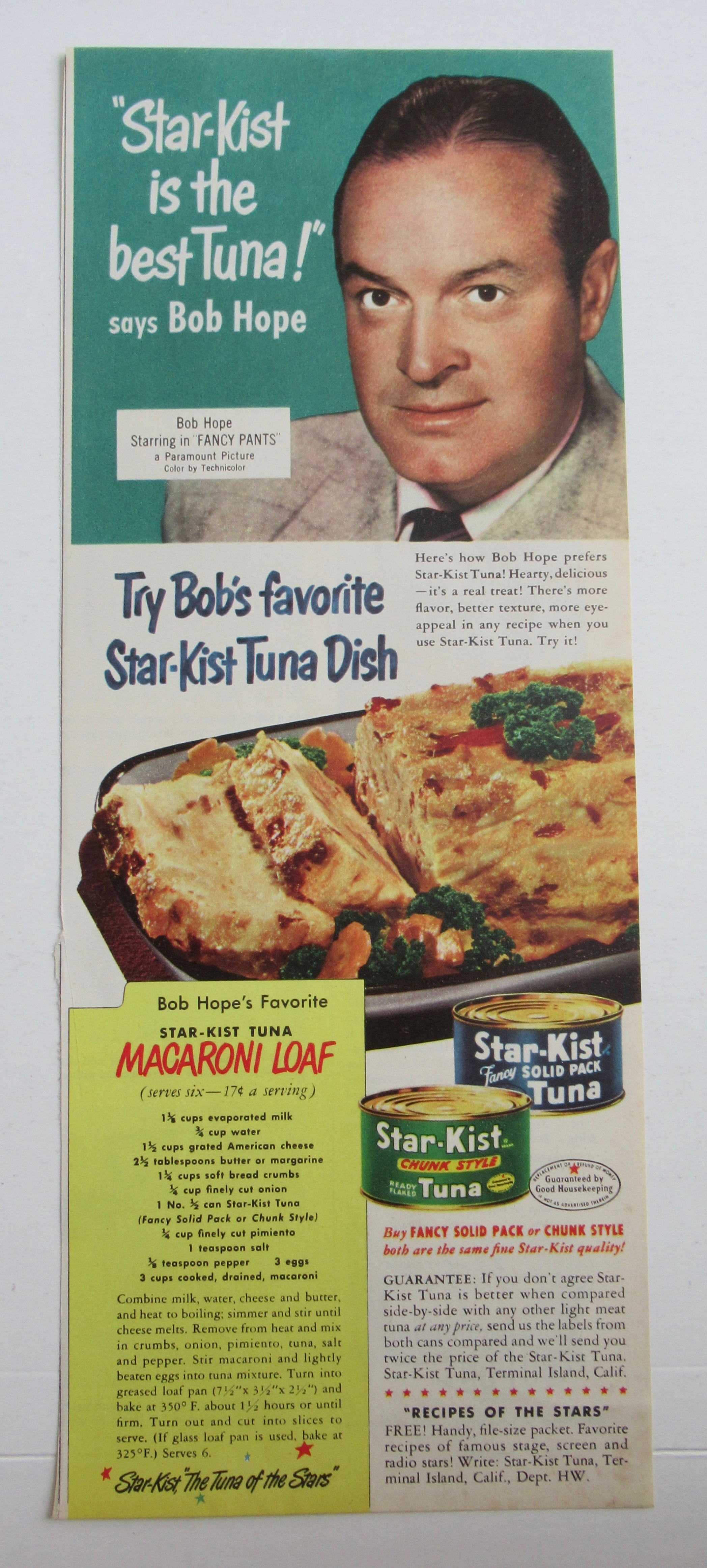 1950 Star Kist Tuna with Television Star Bob Hope
