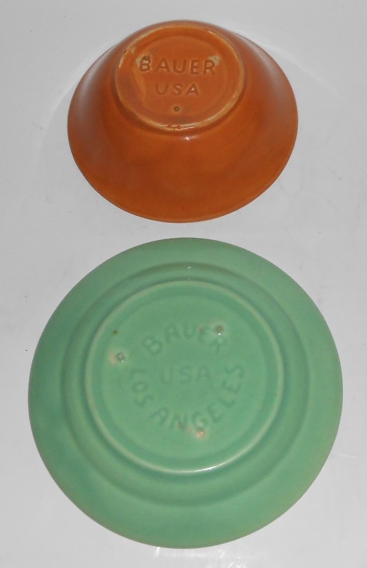 VINTAGE Bauer Pottery La Linda Bread Plate & Cereal Bowl