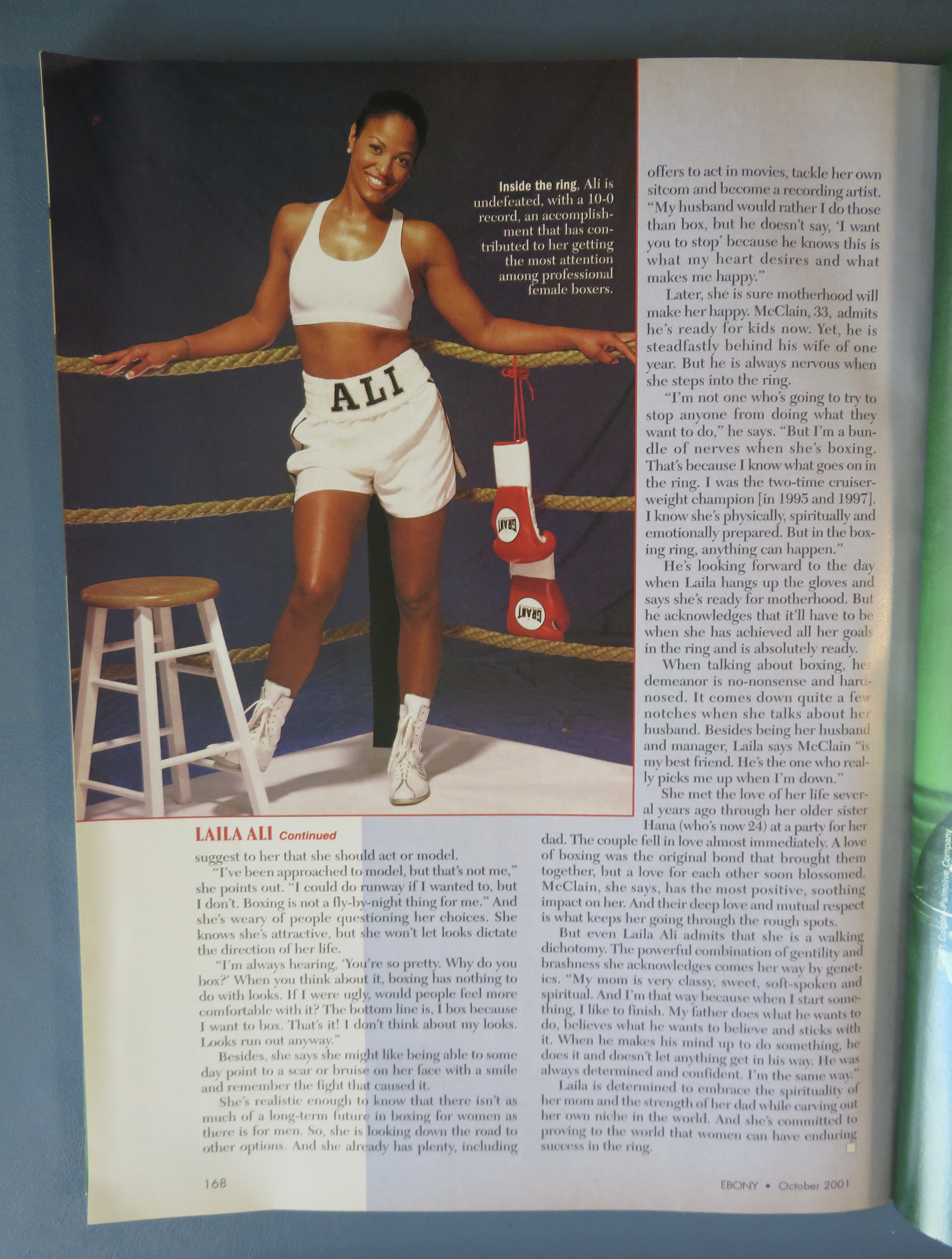 Ebony Magazine October 2001 Laila Ali (Muhammad Ali)