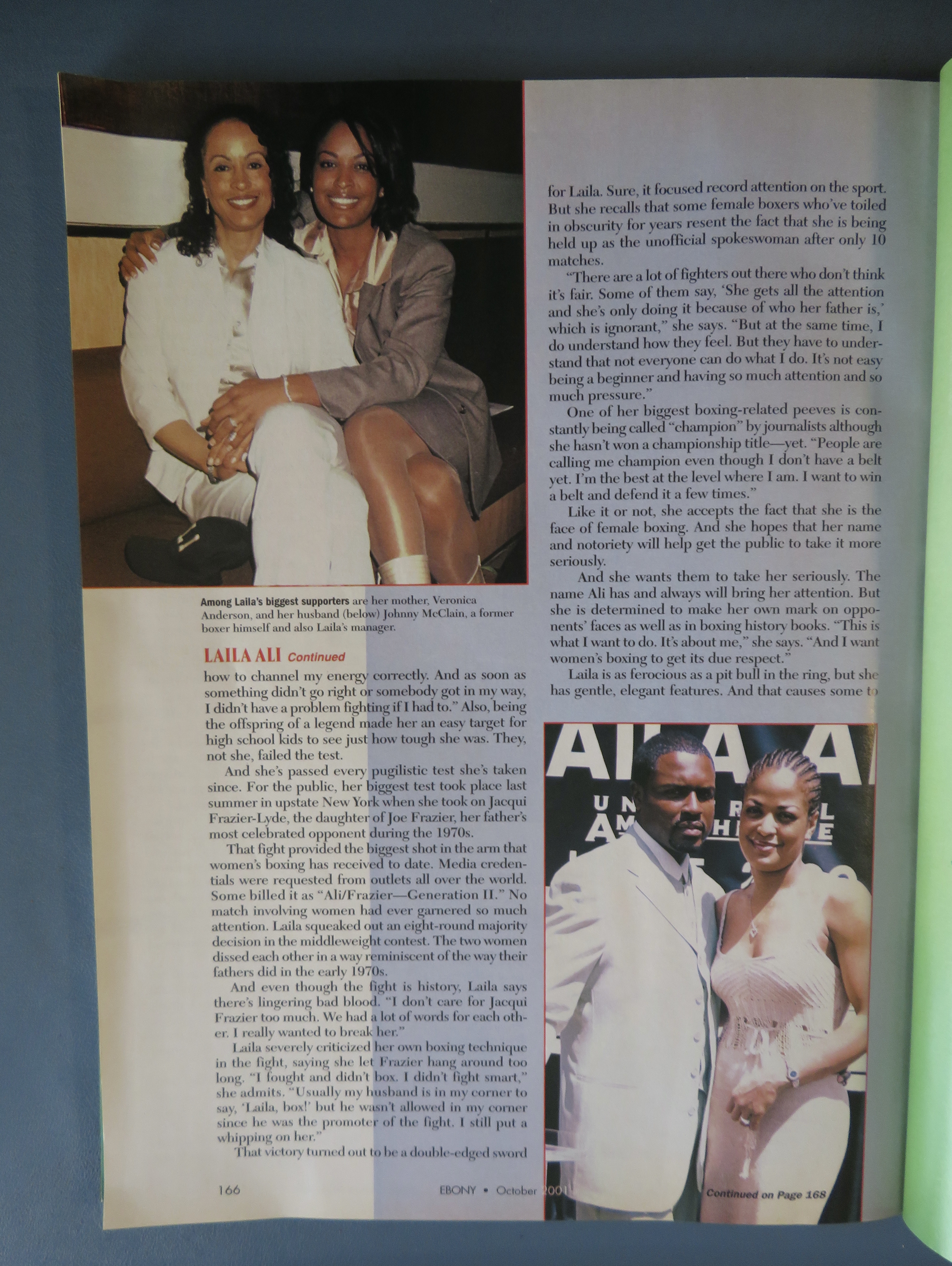 Ebony Magazine October 2001 Laila Ali (Muhammad Ali)
