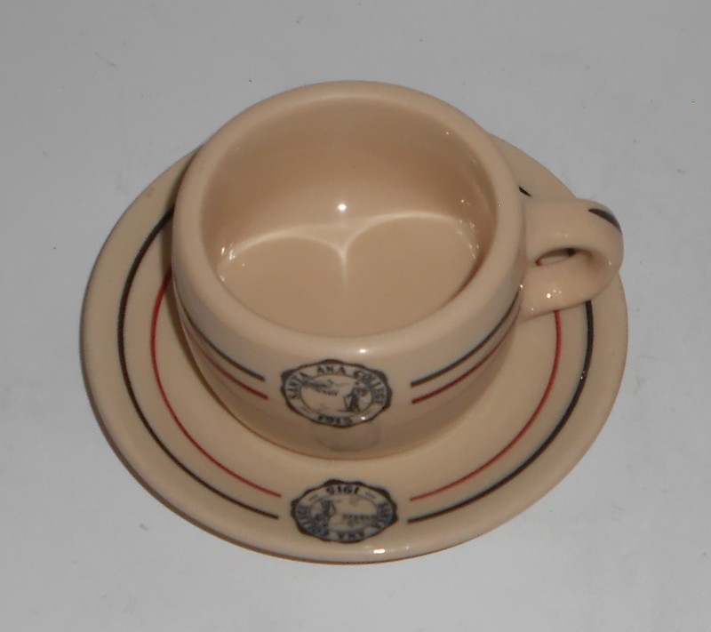 VINTAGE Sterling Restaurant Ware China Santa Anna College Cup & Saucer Set