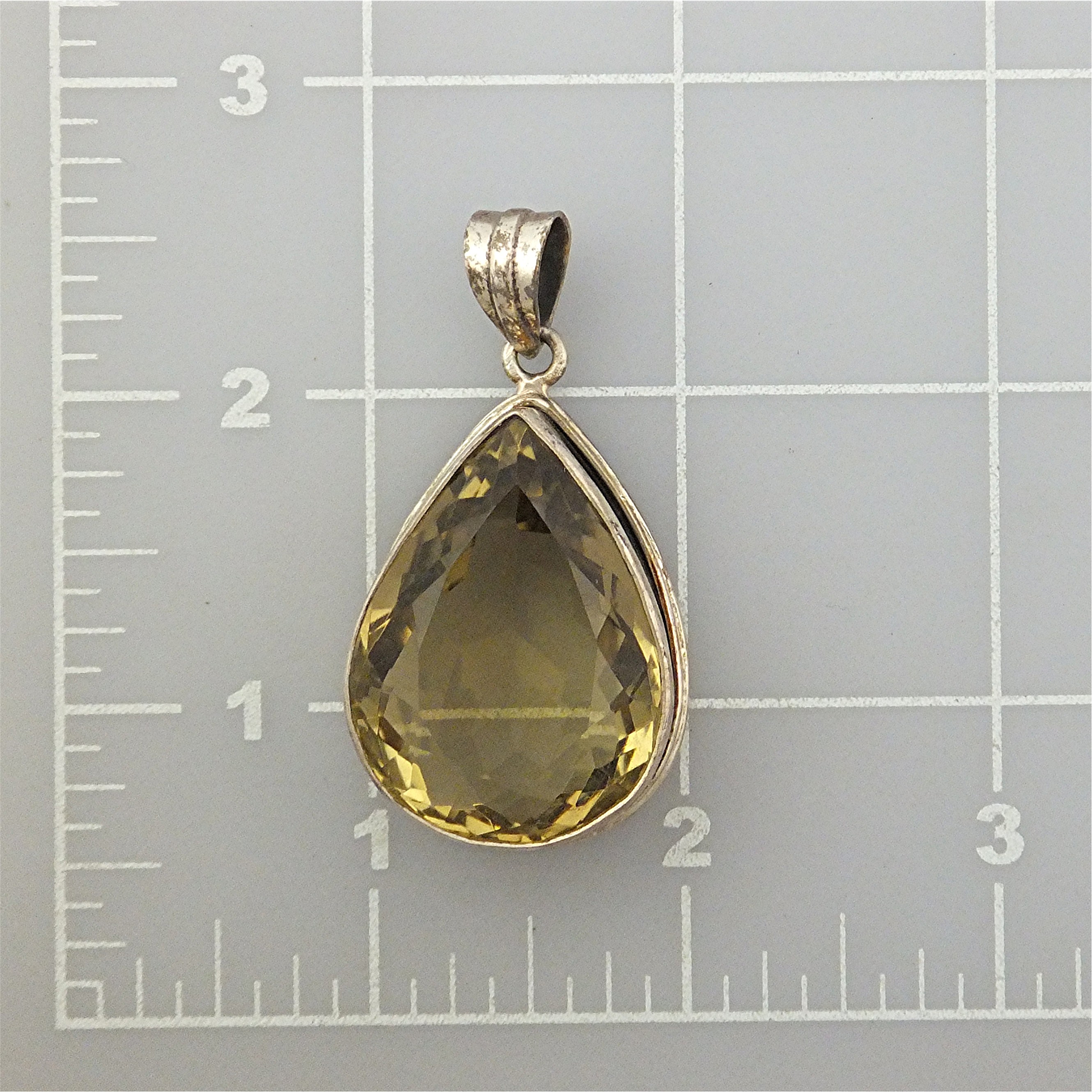 Pendant Sterling Silver Huge Lemon Citrrine Teardrop