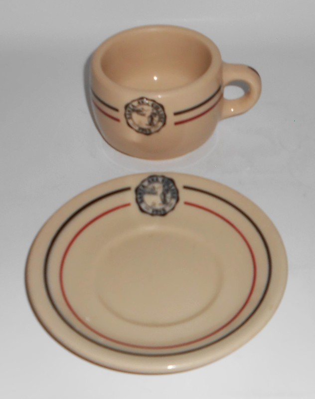 VINTAGE Sterling Restaurant Ware China Santa Anna College Cup & Saucer Set