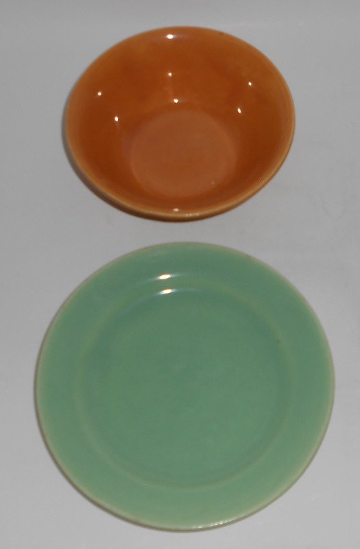 VINTAGE Bauer Pottery La Linda Bread Plate & Cereal Bowl