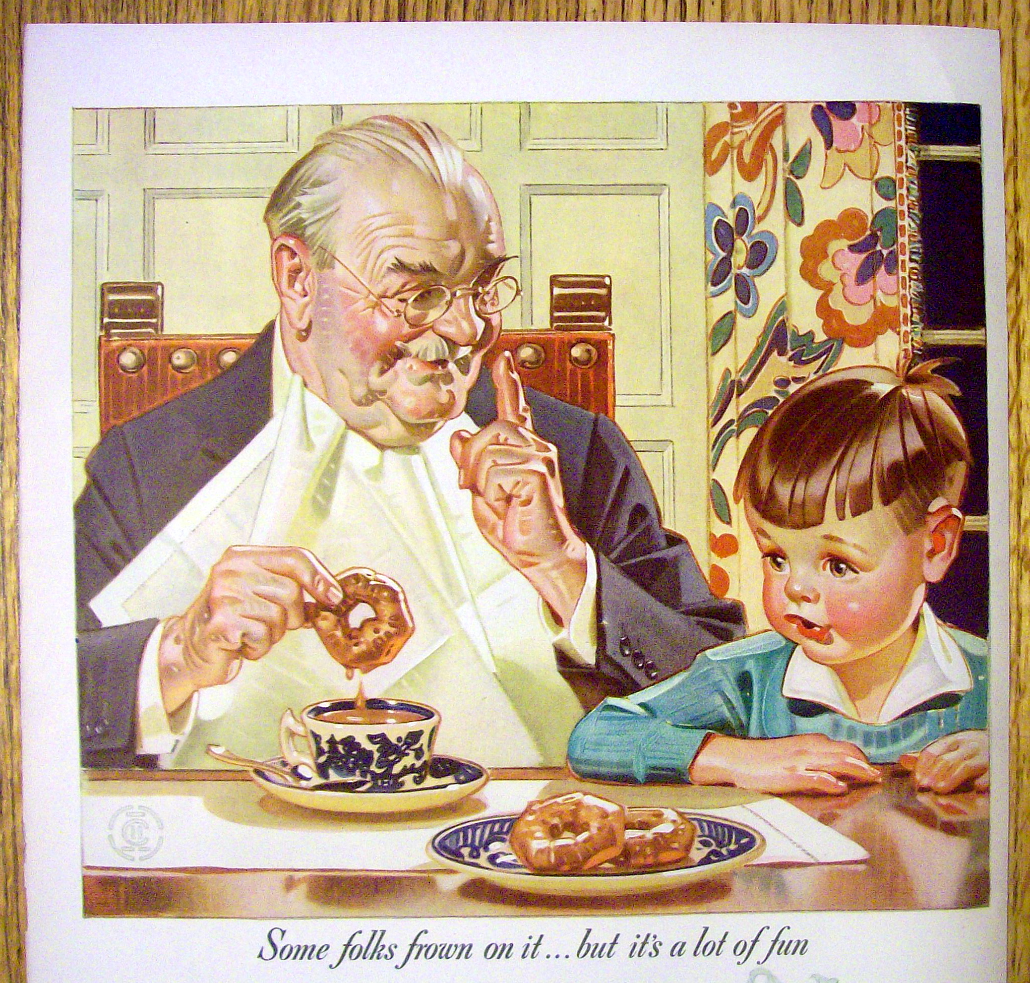1940 Coffee Ad w/Boy Watching Man by Leyendecker