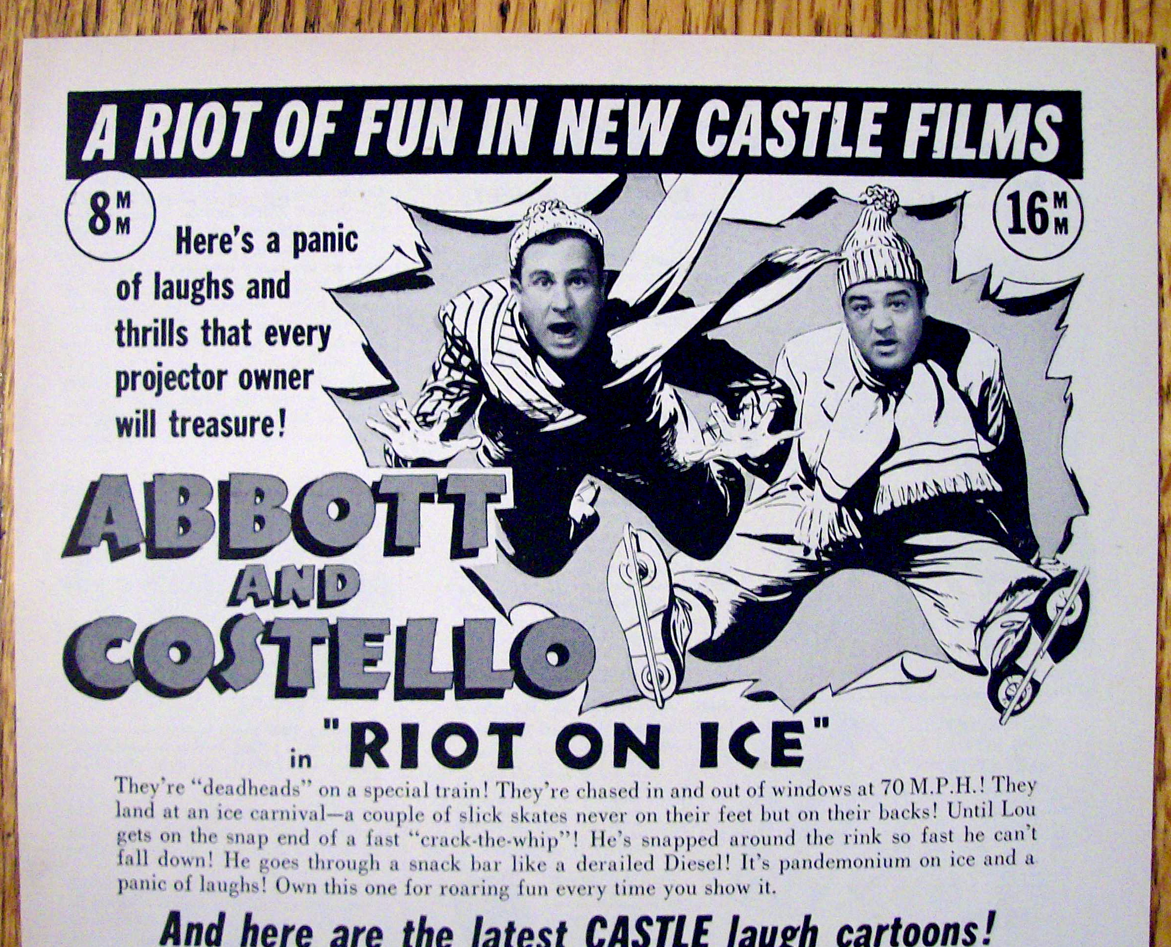 1949 Castle Films (Riot On Ice) with Abbott & Costello