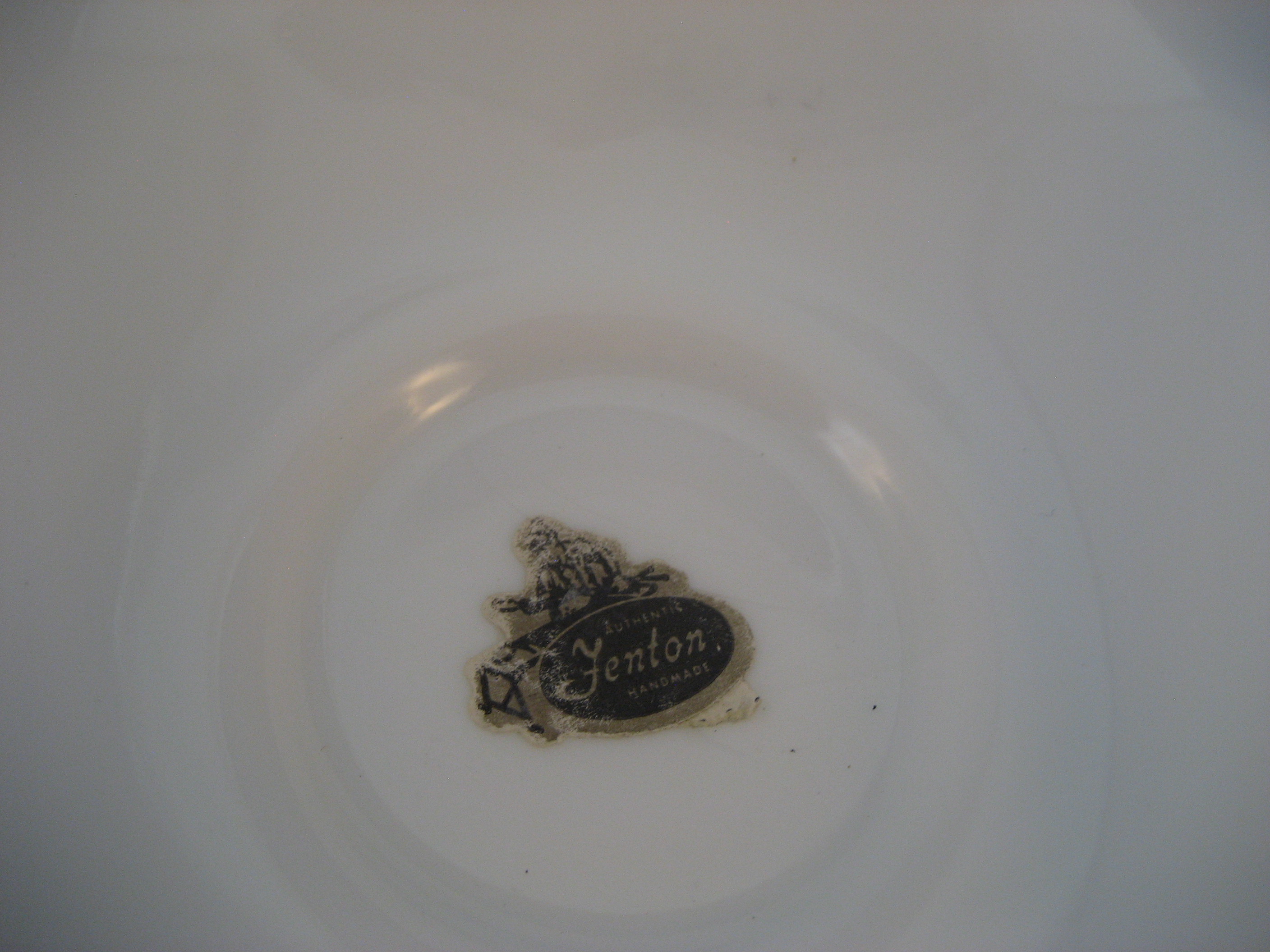 Milk Glass Hob Nail Fenton Two Handle Dish