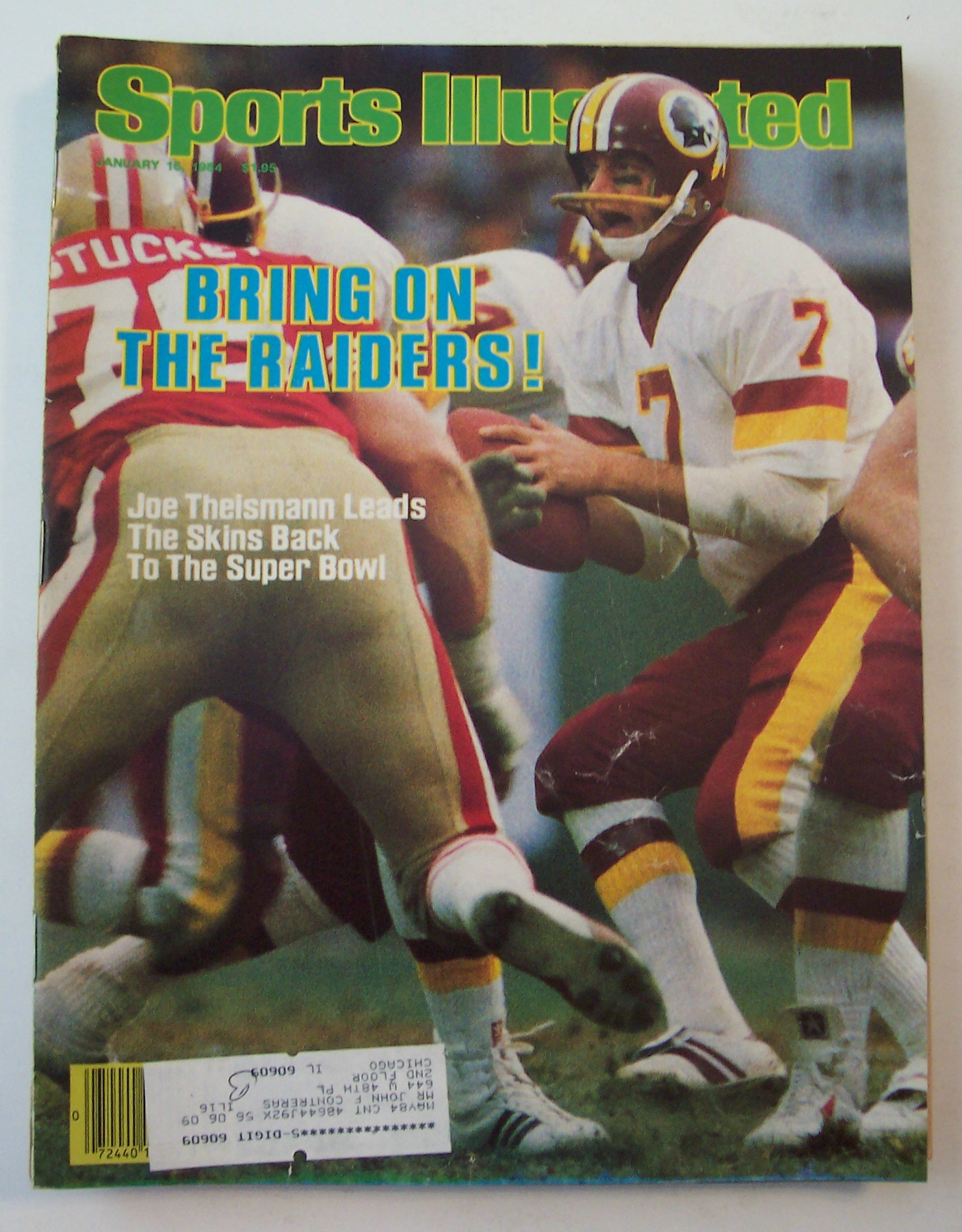 Sports Illustrated Magazine Jan 16, 1984 Joe Theismann