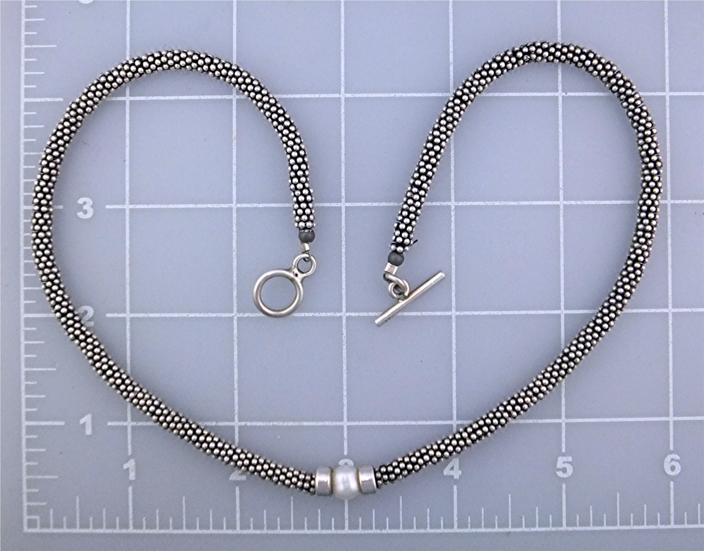 Necklace Sterling Silver Genuine Pearl 56 Grams