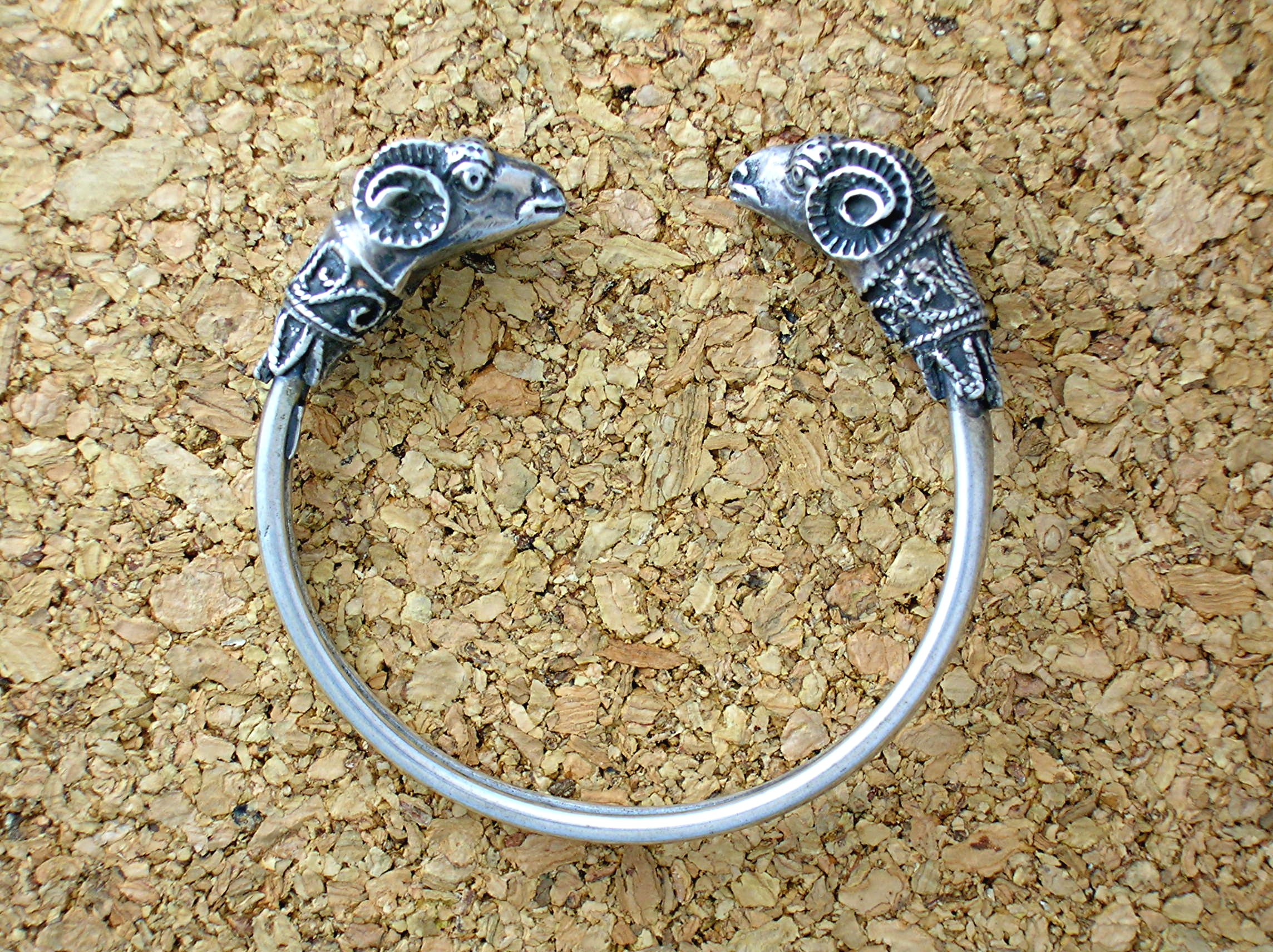 Antique Sterling Silver Rams head Bracelet