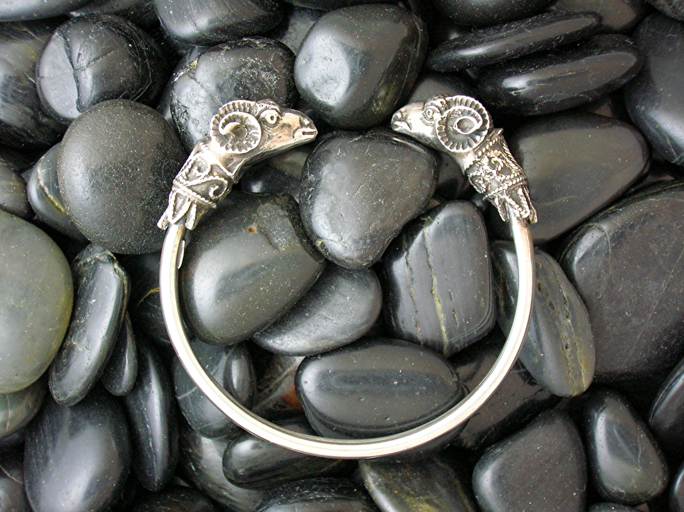 Antique Sterling Silver Rams head Bracelet