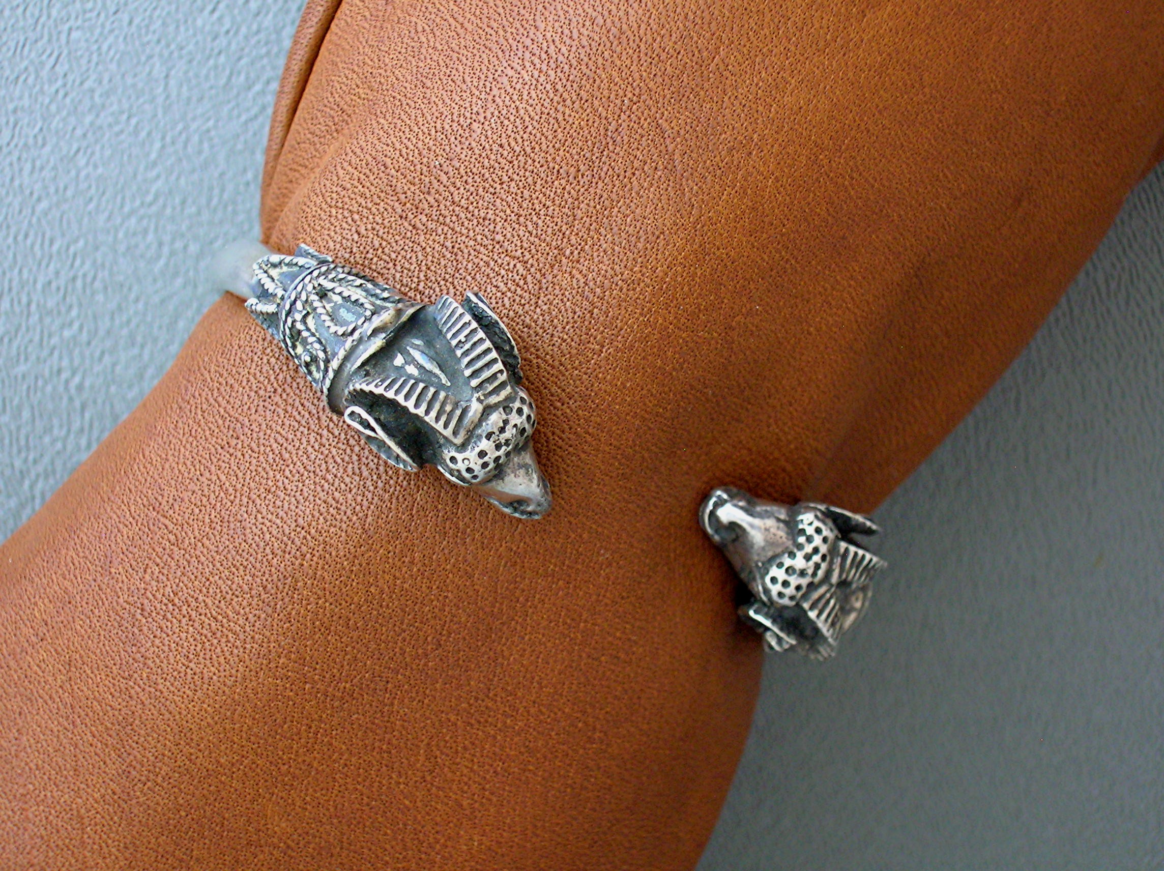 Antique Sterling Silver Rams head Bracelet