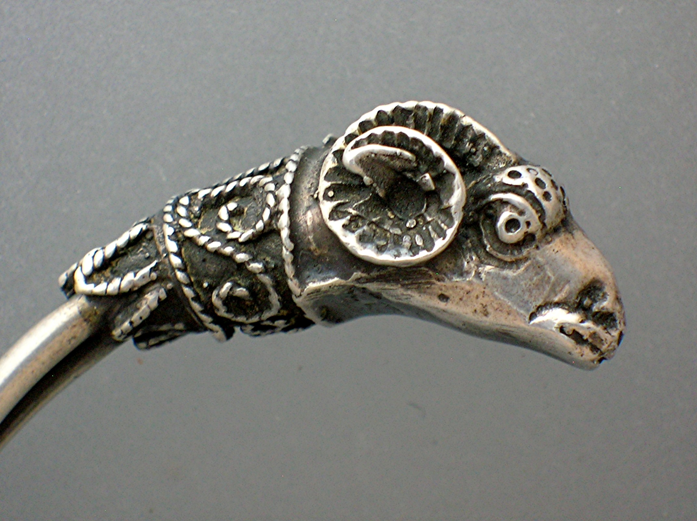 Antique Sterling Silver Rams head Bracelet