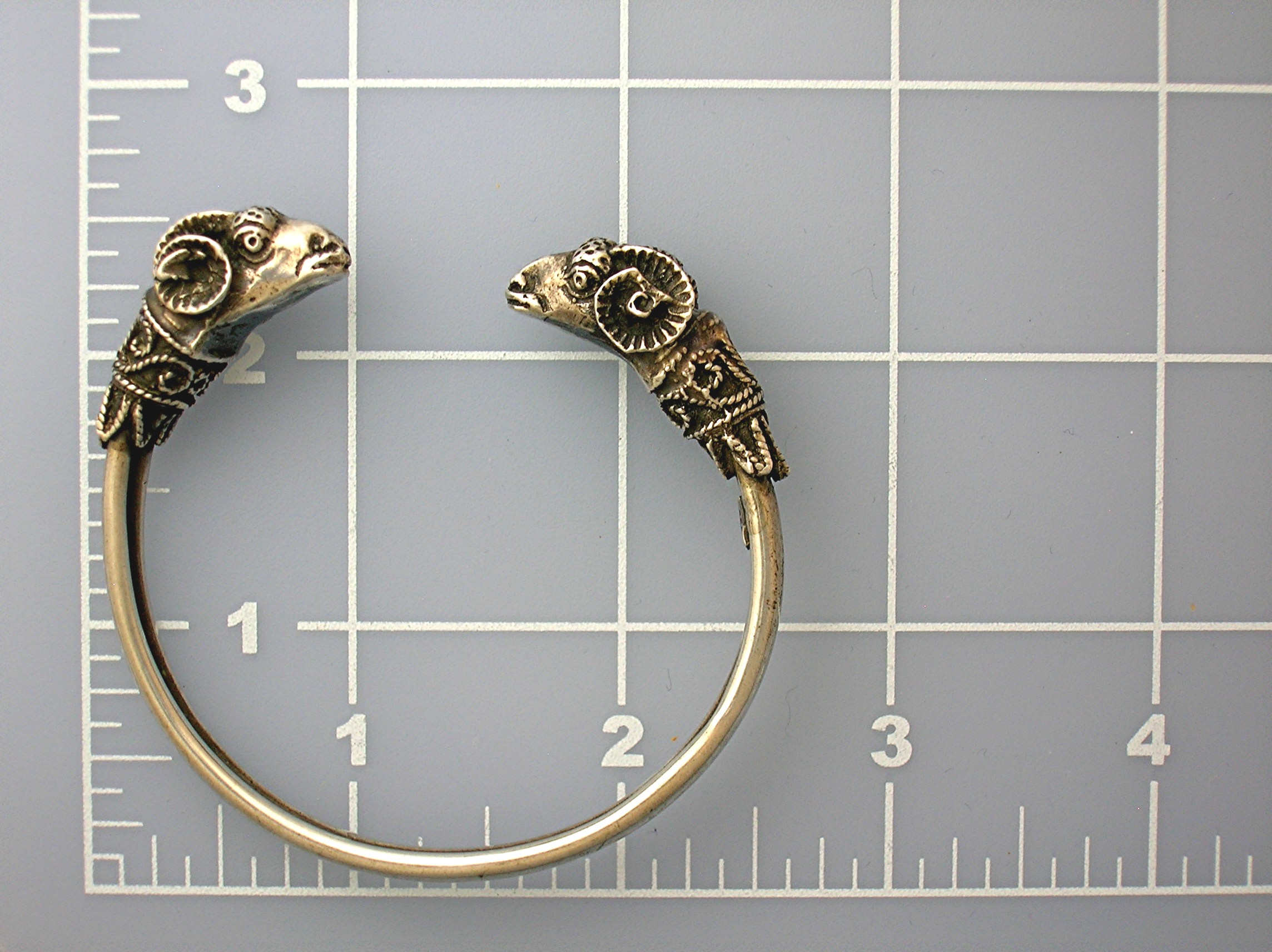 Antique Sterling Silver Rams head Bracelet