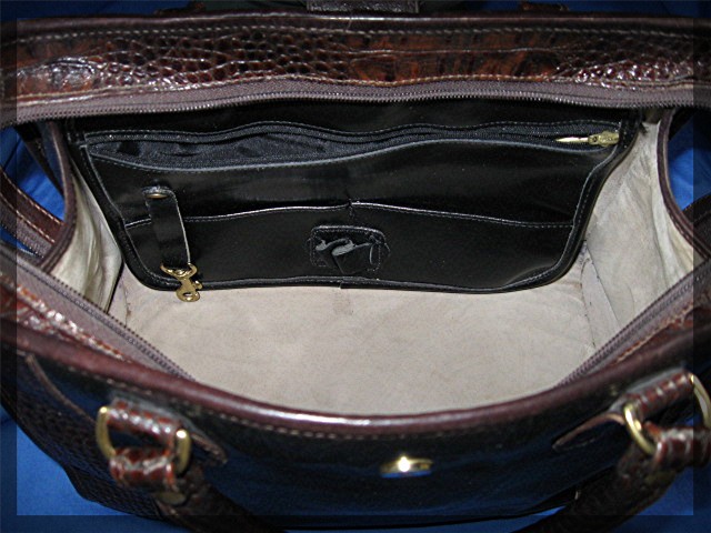 Bag Brahmin Black Tan Leather  2 Carry Handles