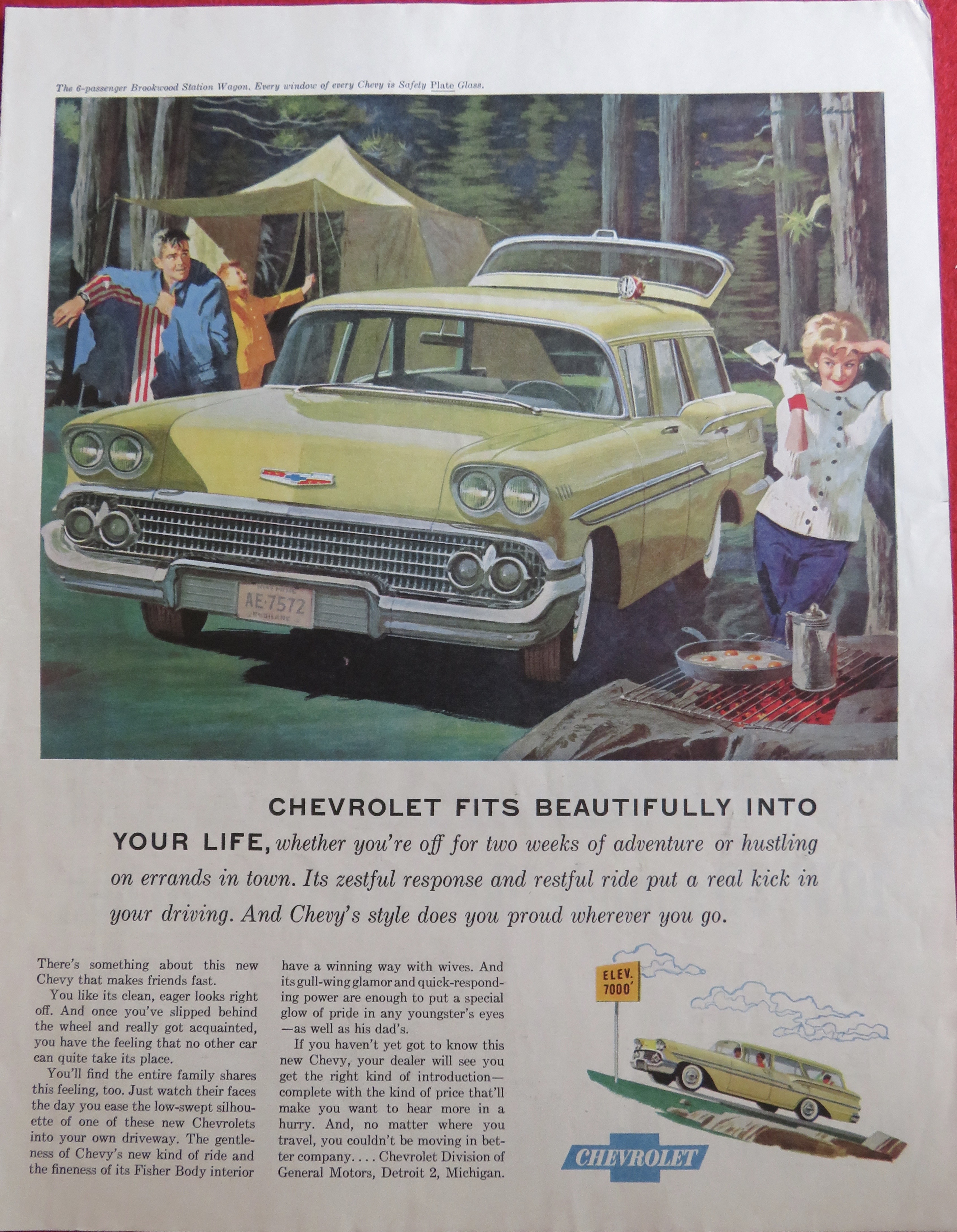 1958 Chevrolet Automobile w/ Brookwood Station Wagon