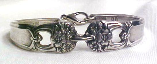 Spoon Bracelet Silverplate Floral Cutwork