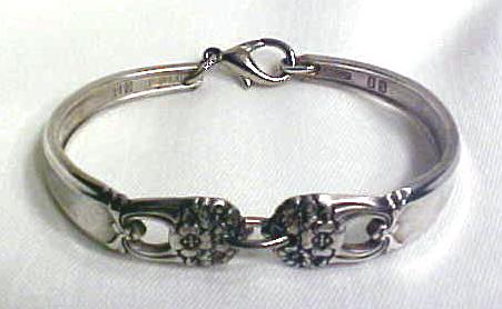 Spoon Bracelet Silverplate Floral Cutwork