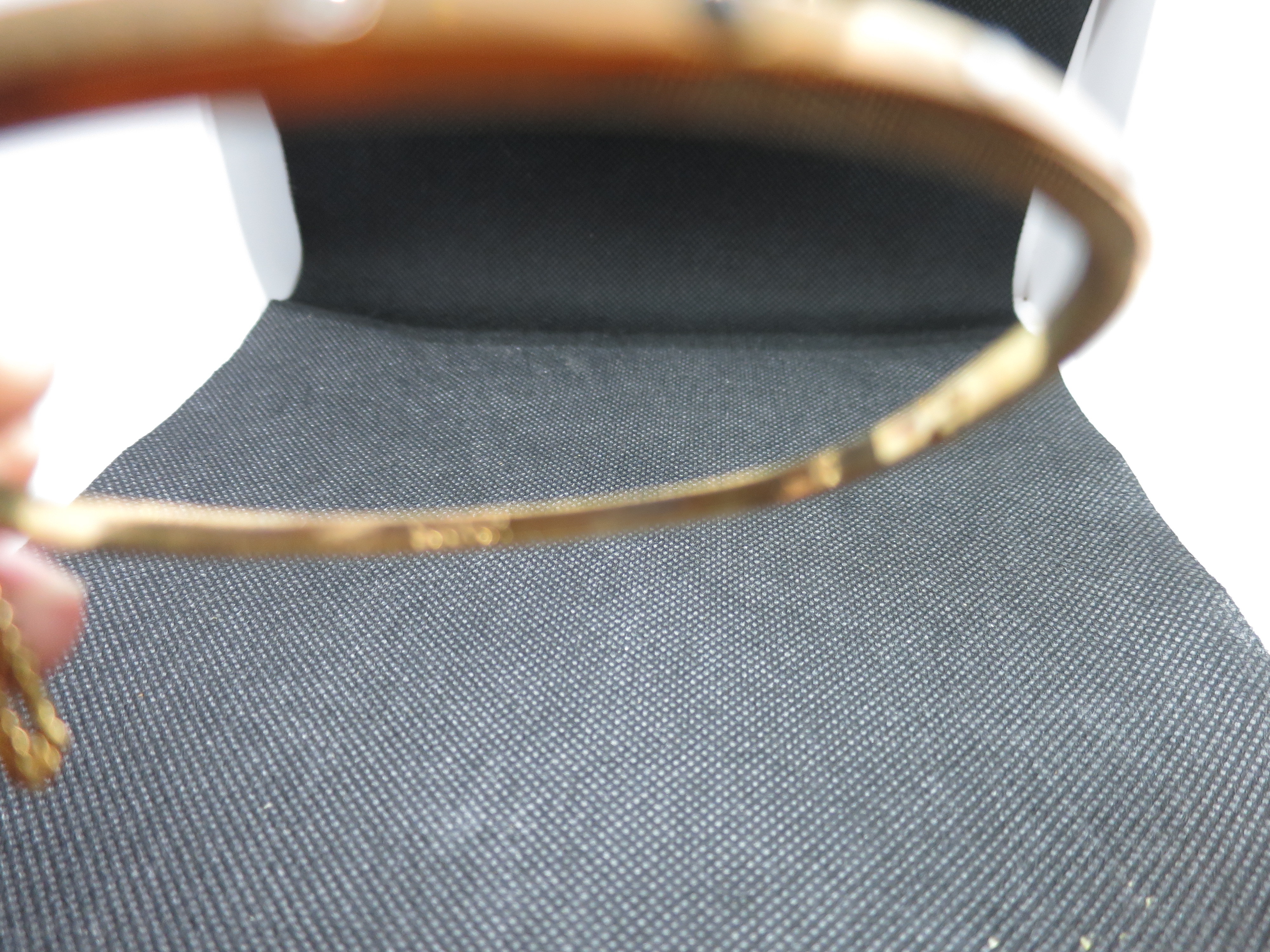 Vintage Ldadpr signed bracelet gold tone clear and blue stone