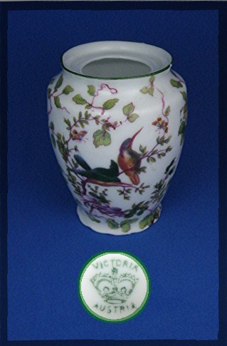 Porcelain hand painted vase, Victoria, Austria