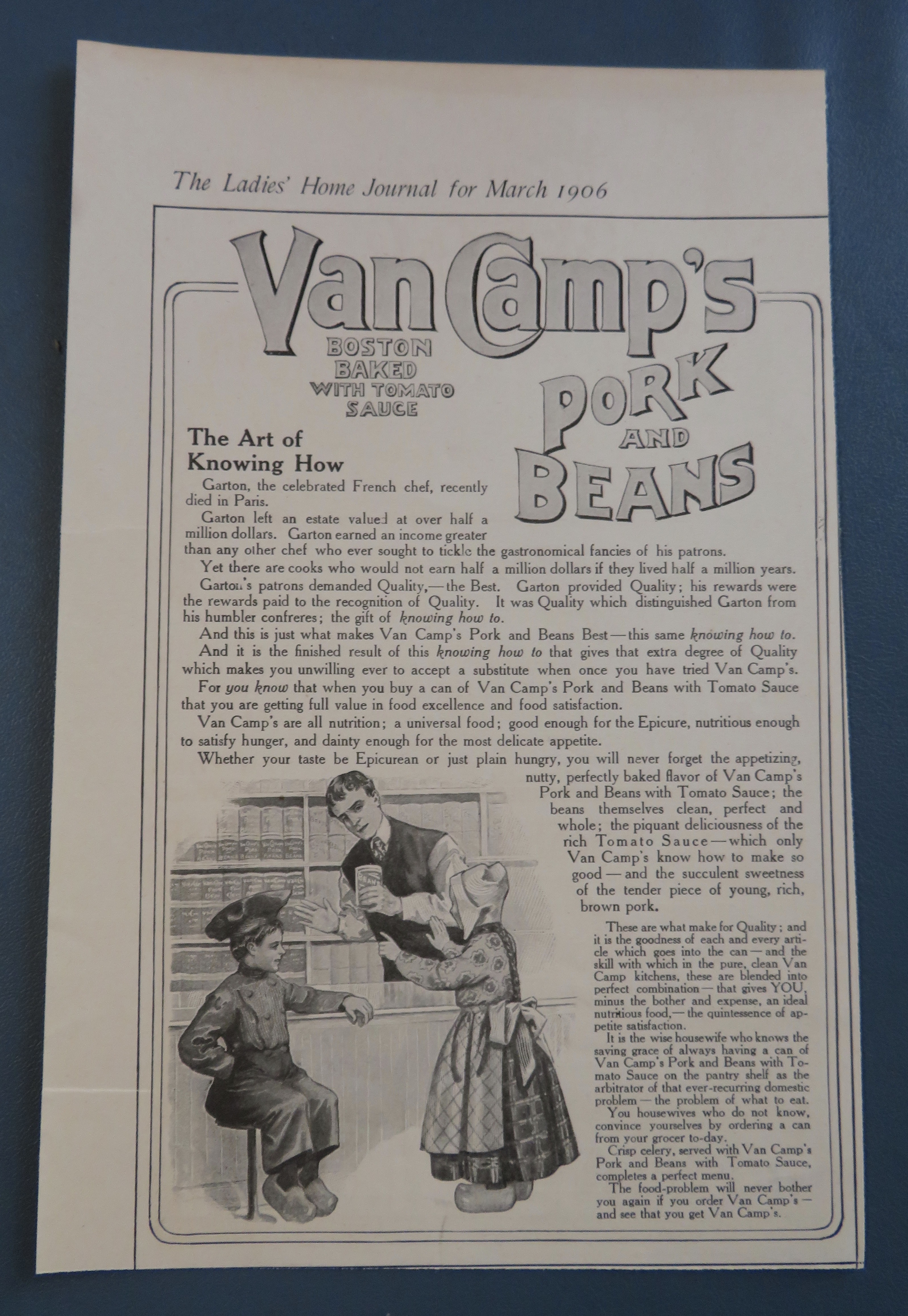 1906 Van Camp's Pork & Beans with Woman Shopping
