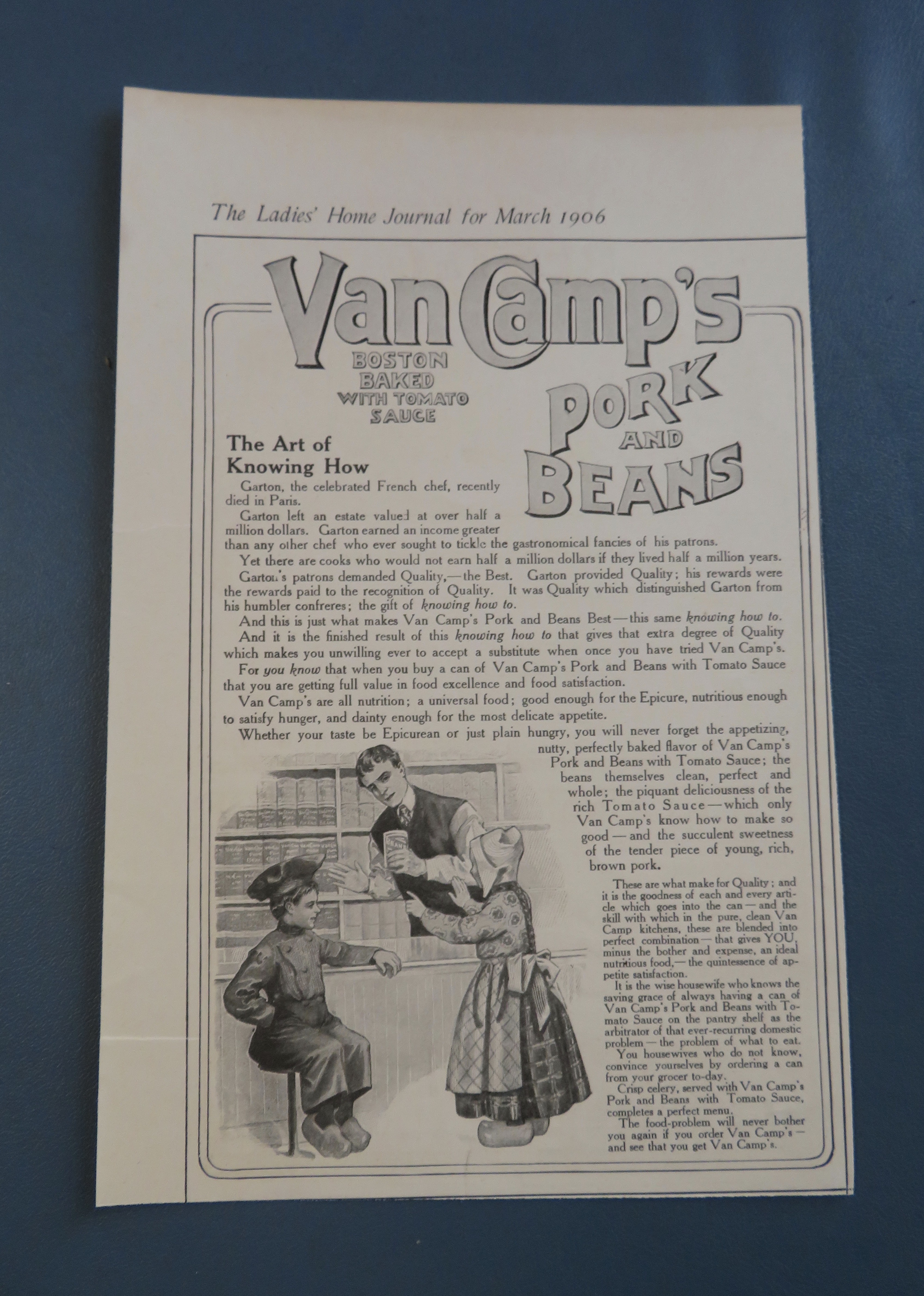 1906 Van Camp's Pork & Beans with Woman Shopping